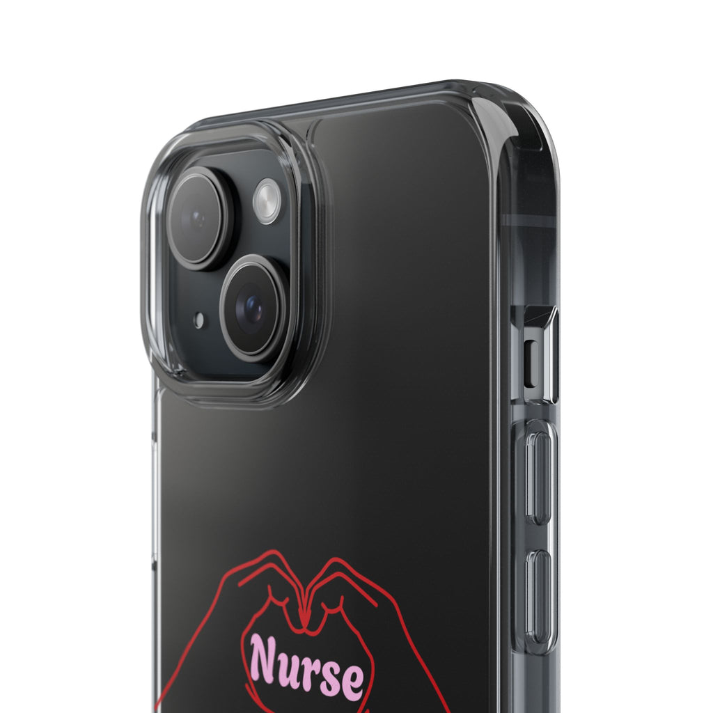 Nurse Heart Hands Clear Impact-Resistant Phone Case
