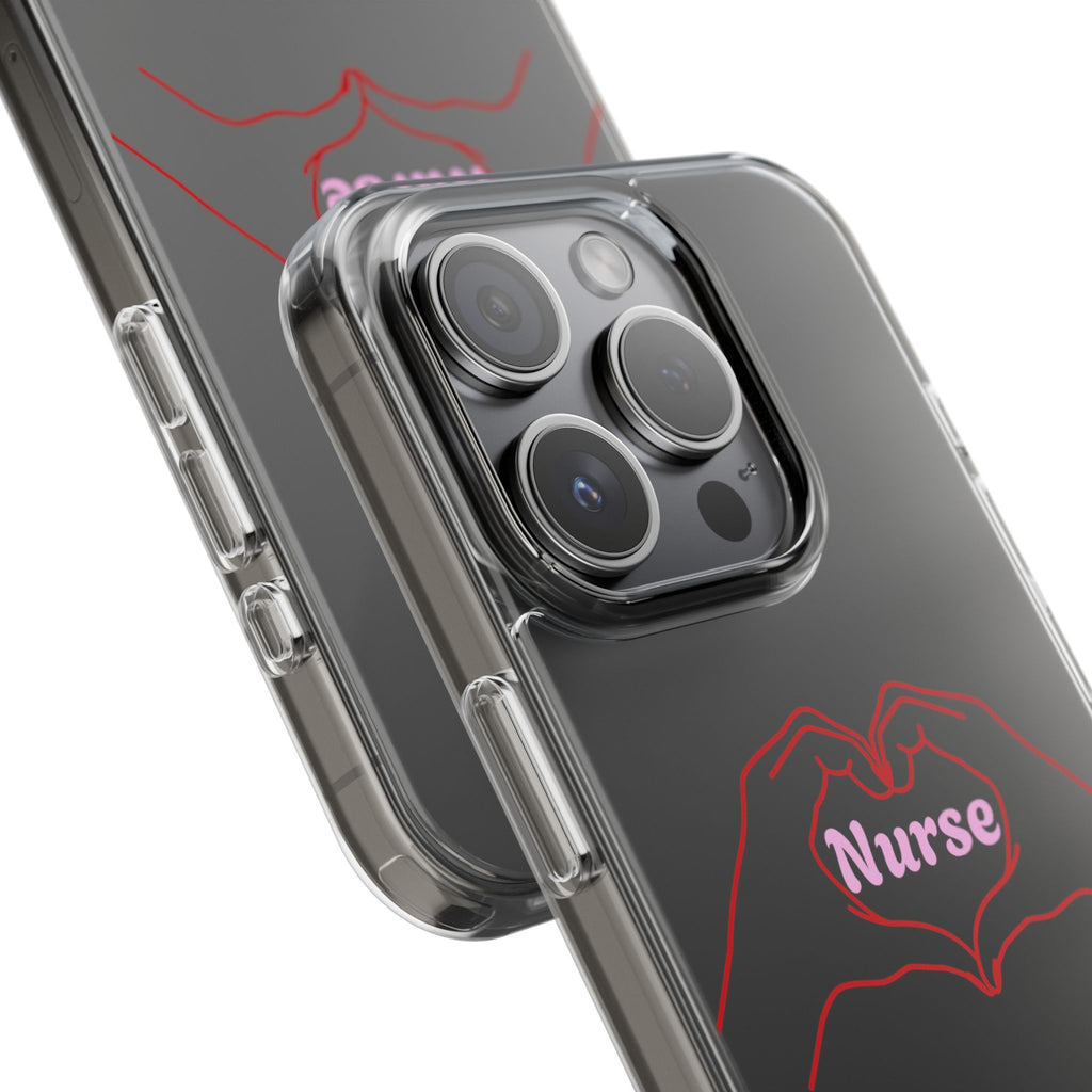Nurse Heart Hands Clear Impact-Resistant Phone Case