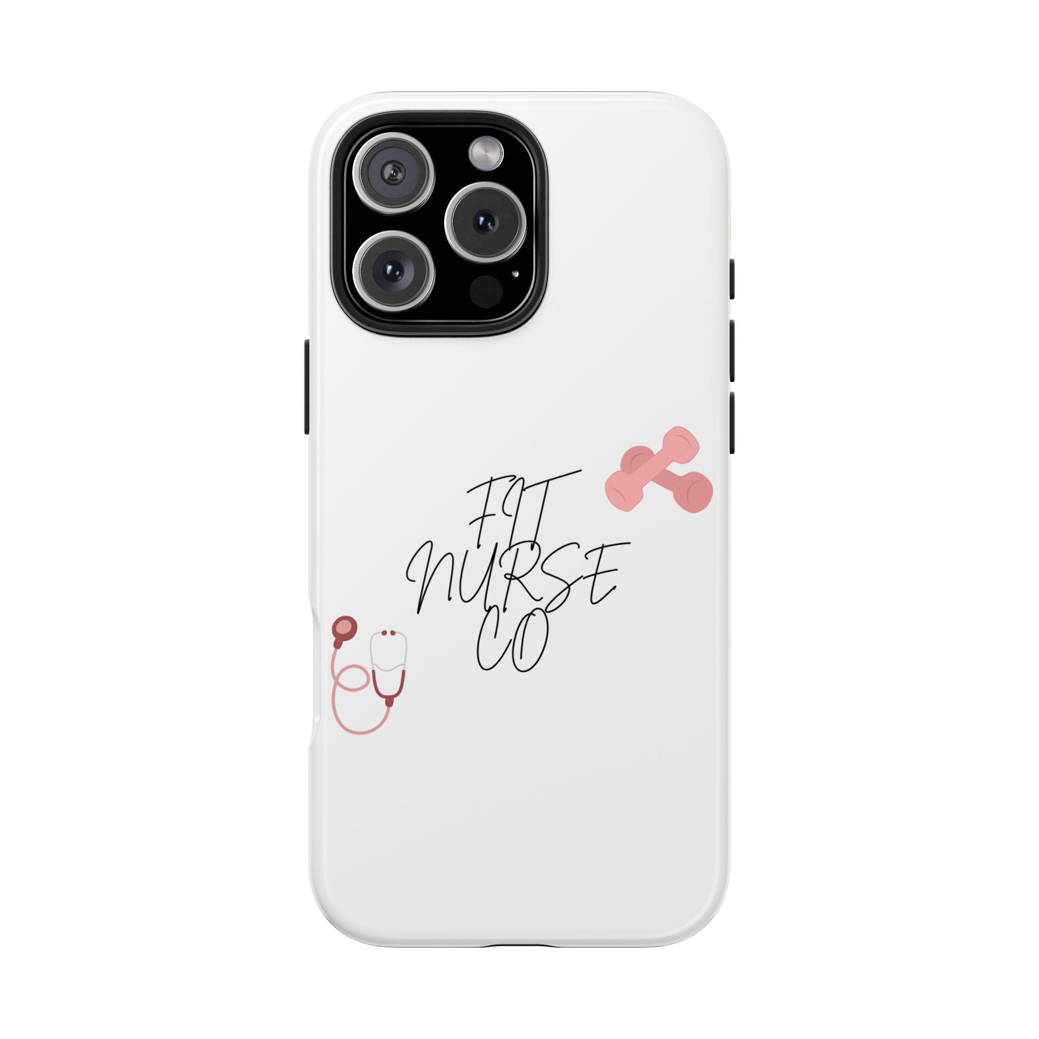 Fit Nurse Co Tough Phone Case — Cute Pink Stethoscope Design for Nurses