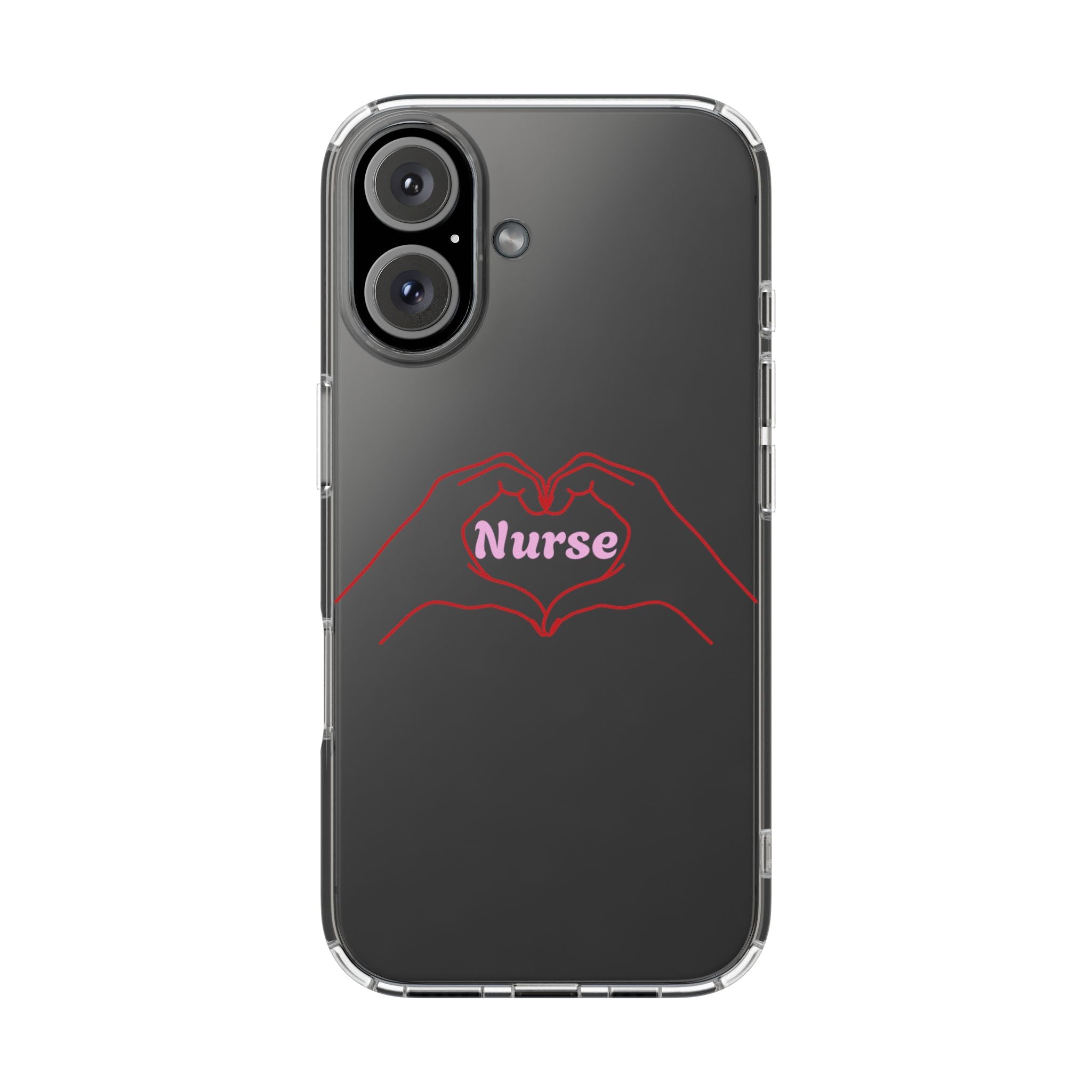 Nurse Heart Hands Clear Impact-Resistant Phone Case