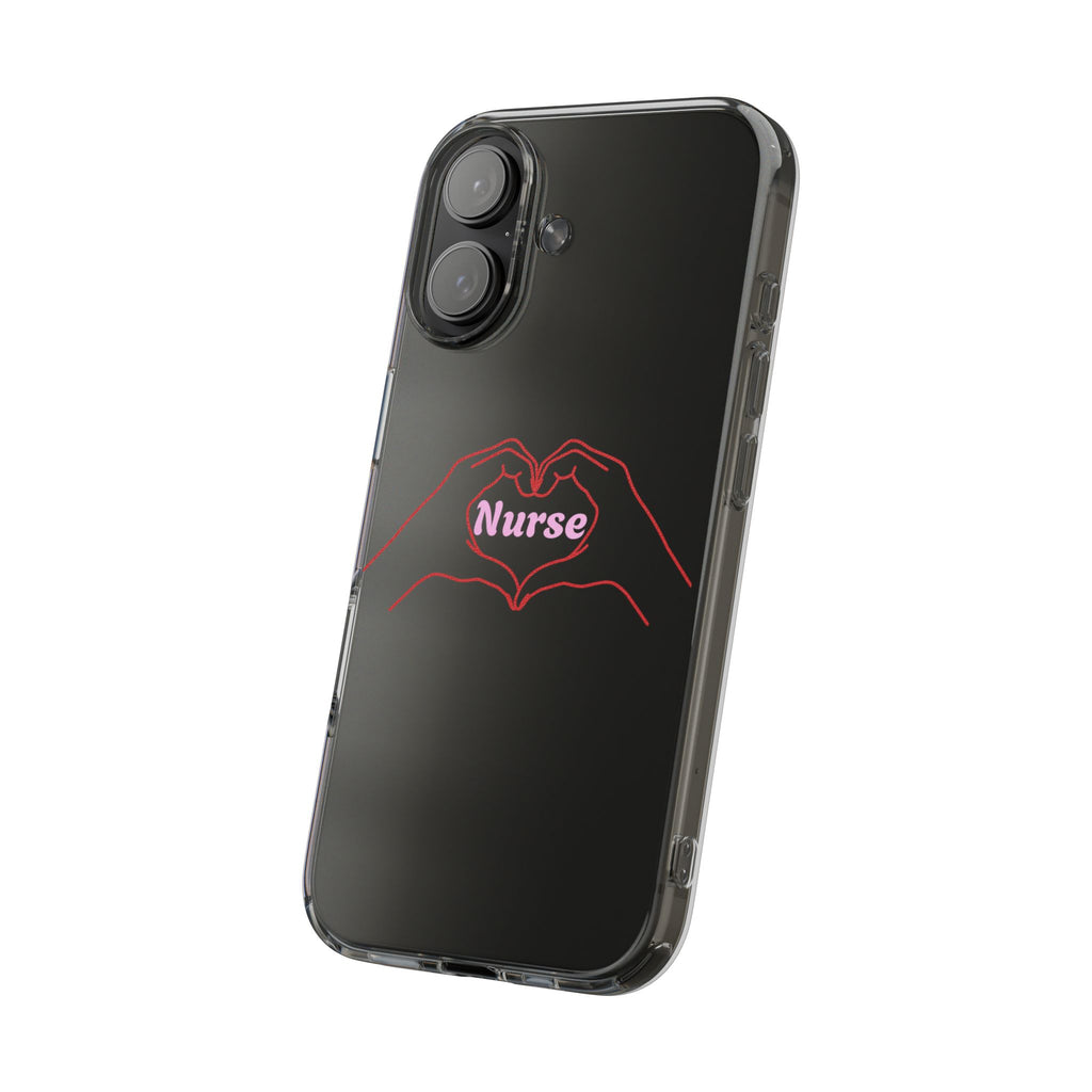 Nurse Heart Hands Clear Impact-Resistant Phone Case