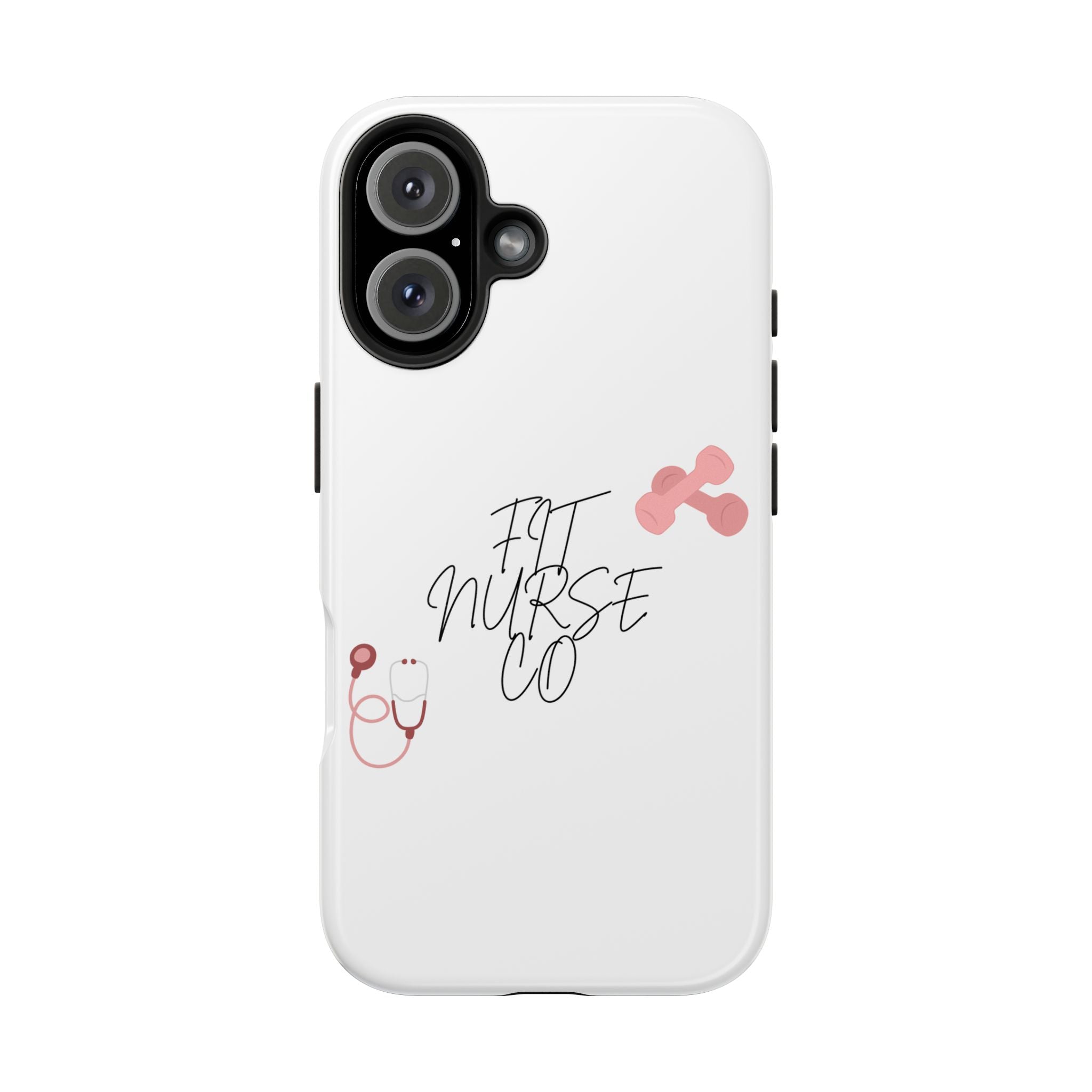 Fit Nurse Co Tough Phone Case — Cute Pink Stethoscope Design for Nurses