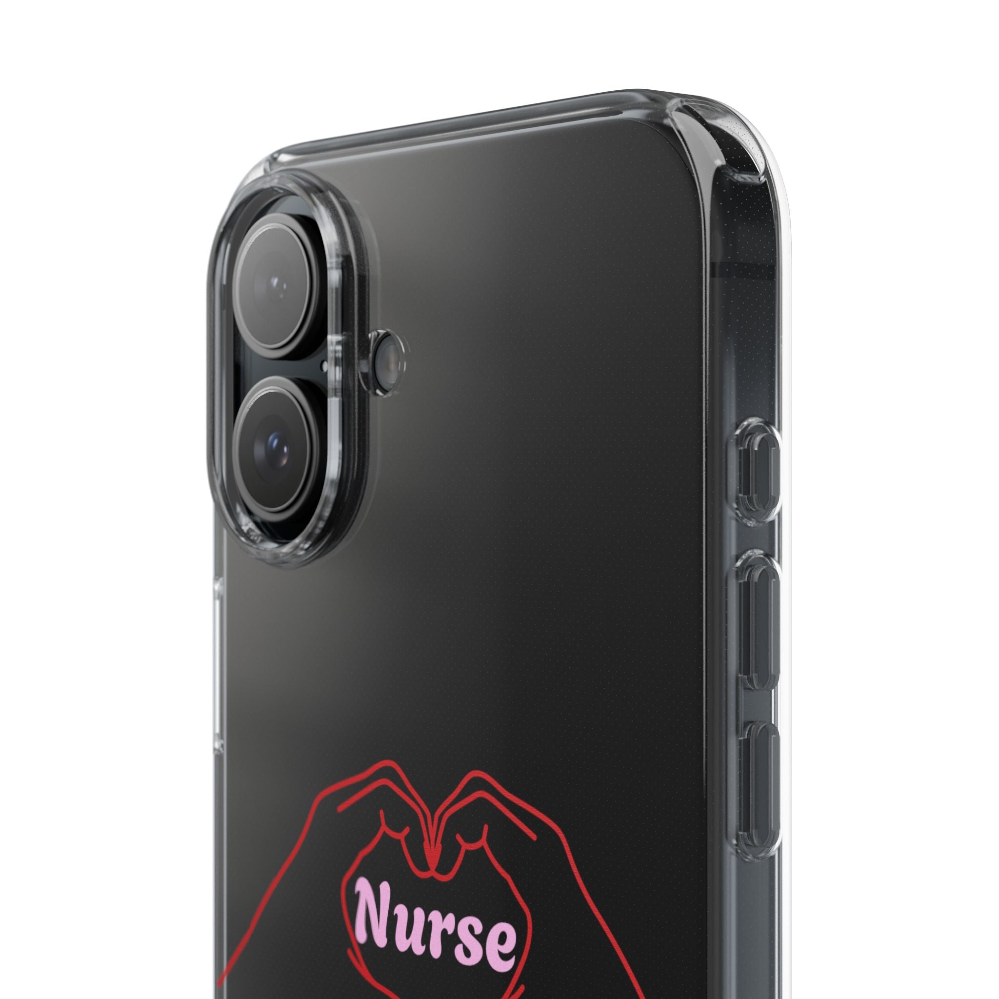 Nurse Heart Hands Clear Impact-Resistant Phone Case
