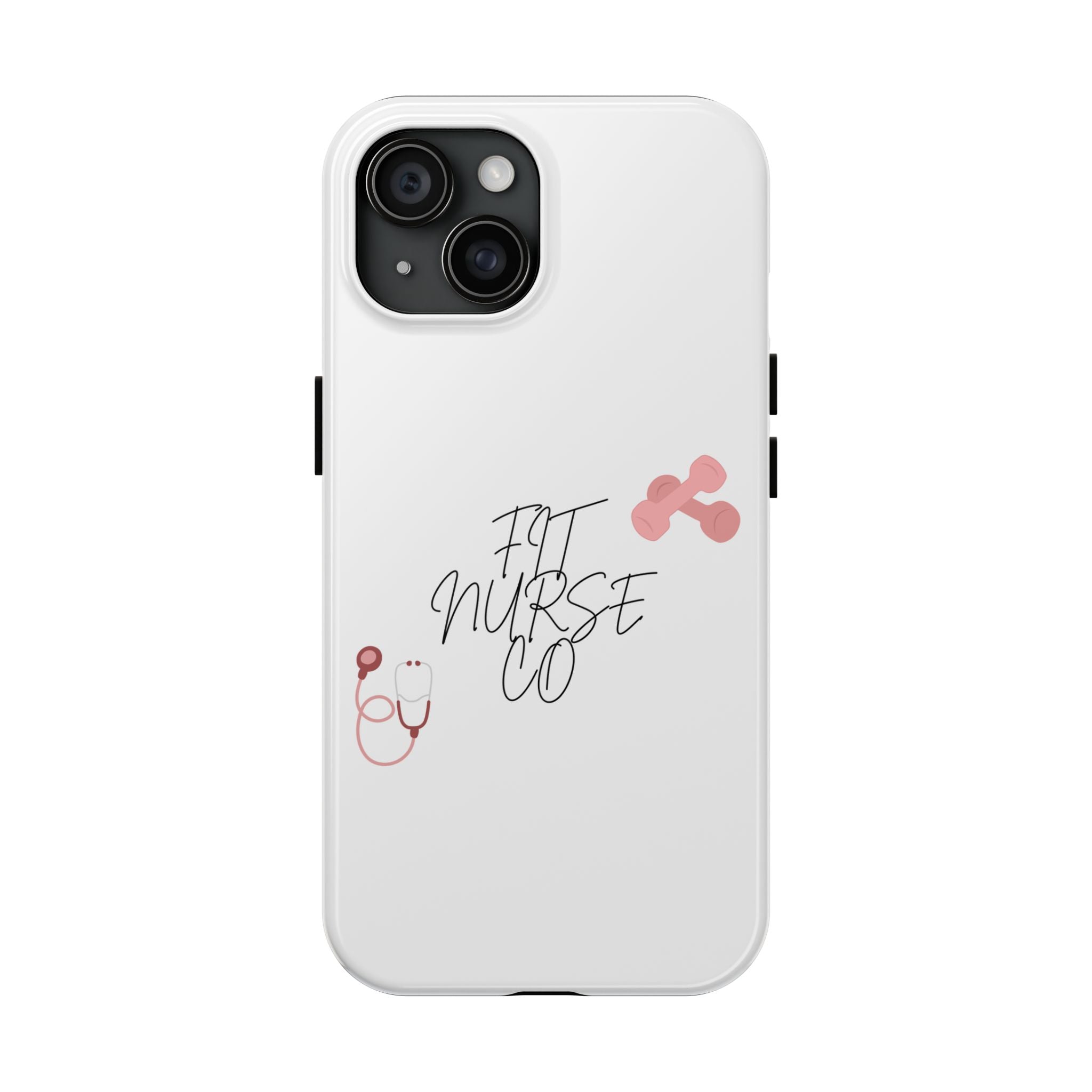 Fit Nurse Co Tough Phone Case — Cute Pink Stethoscope Design for Nurses