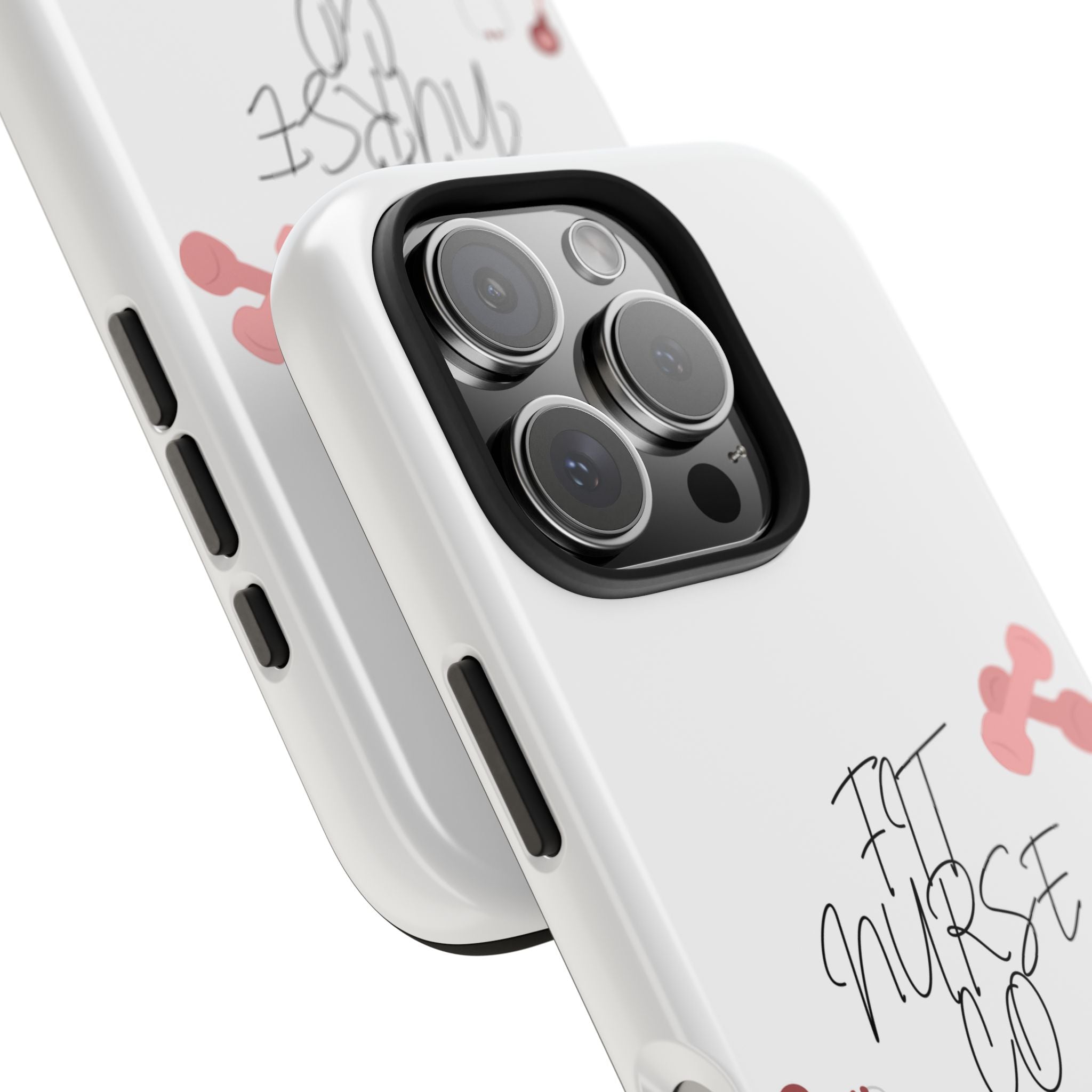 Fit Nurse Co Tough Phone Case — Cute Pink Stethoscope Design for Nurses