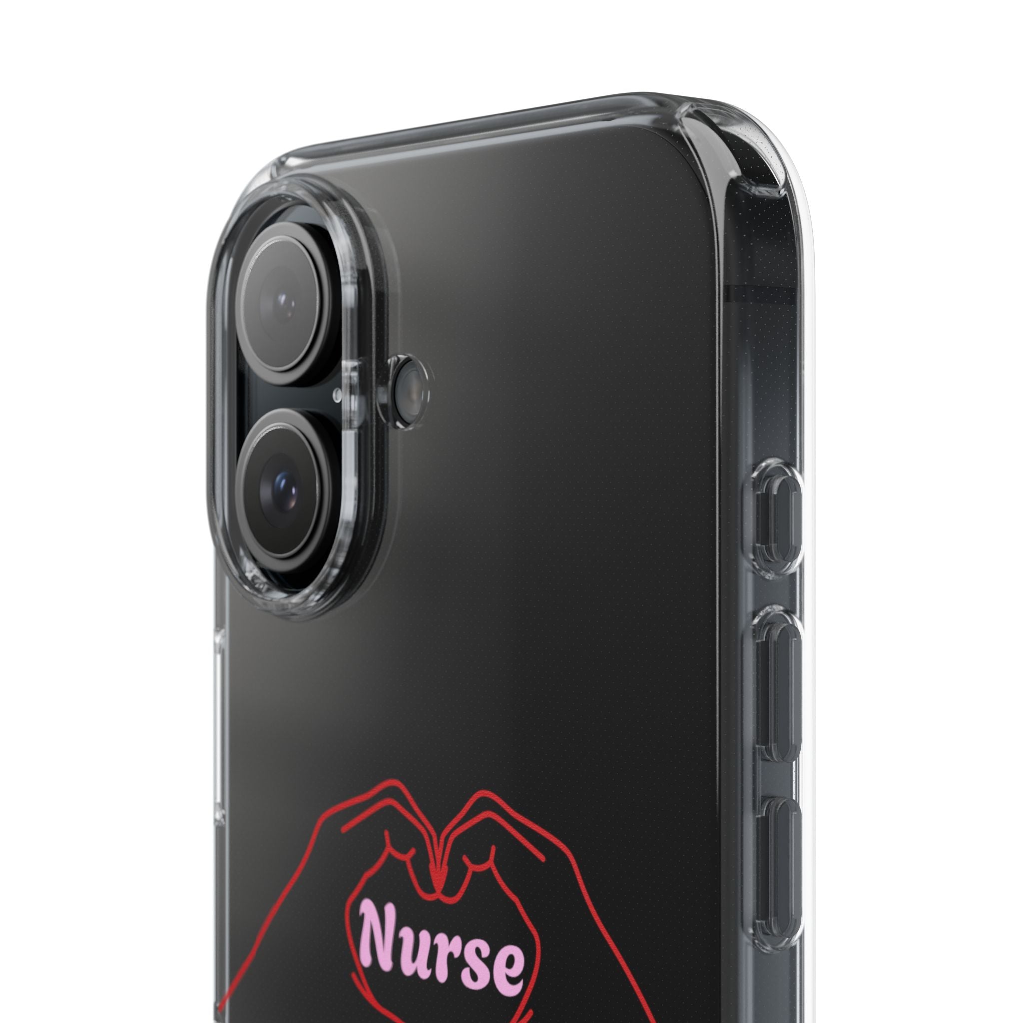 Nurse Heart Hands Clear Impact-Resistant Phone Case