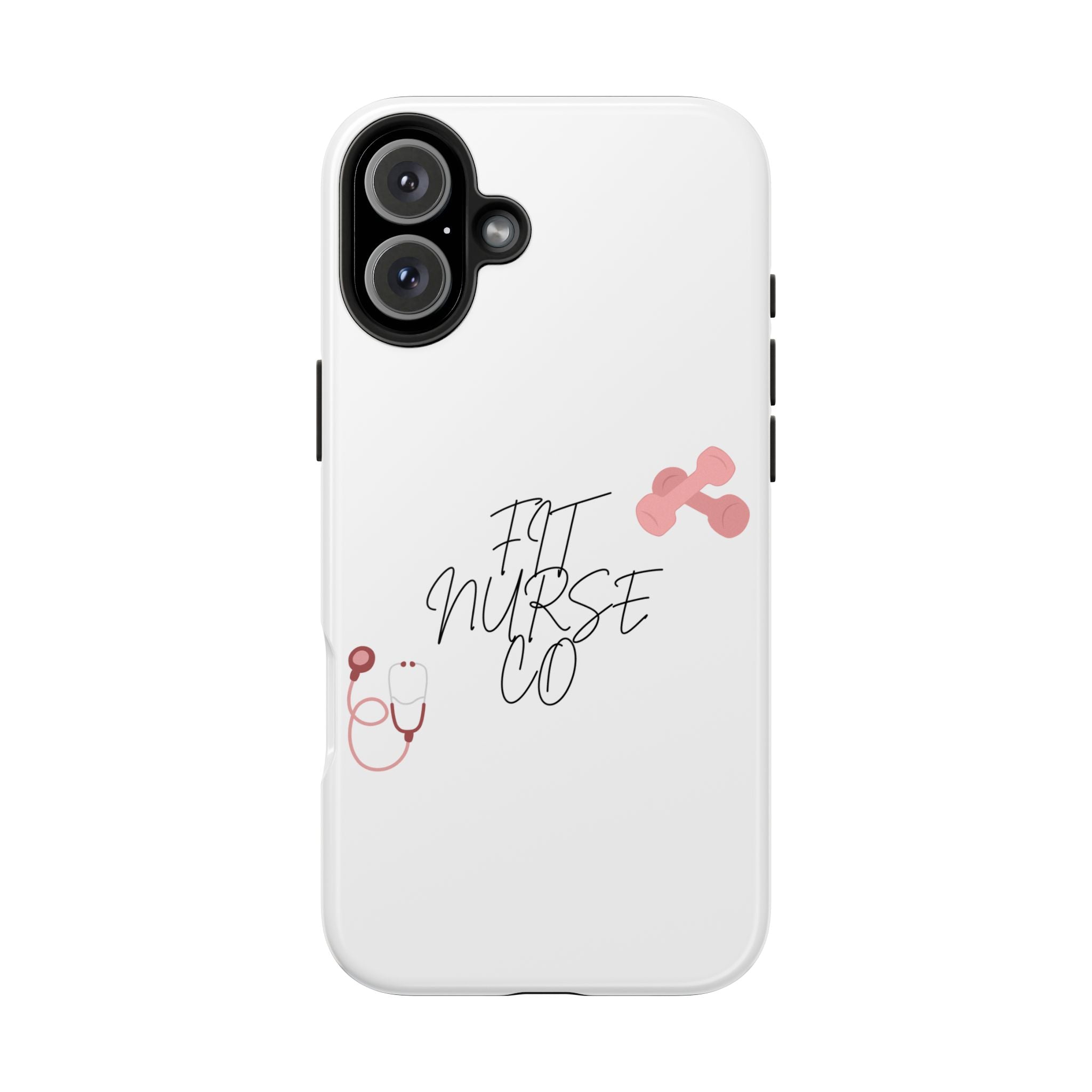 Fit Nurse Co Tough Phone Case — Cute Pink Stethoscope Design for Nurses
