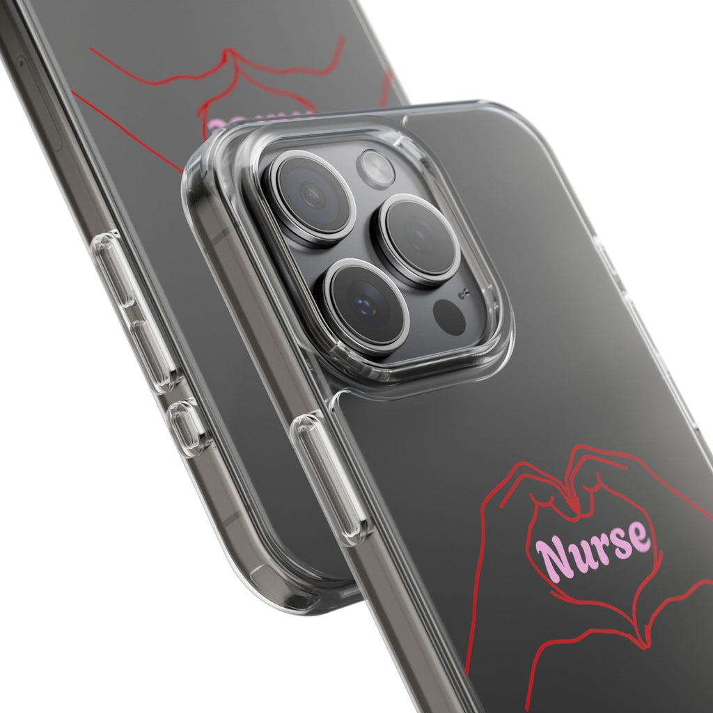 Nurse Heart Hands Clear Impact-Resistant Phone Case