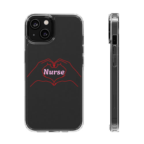 Nurse Heart Hands Clear Impact-Resistant Phone Case