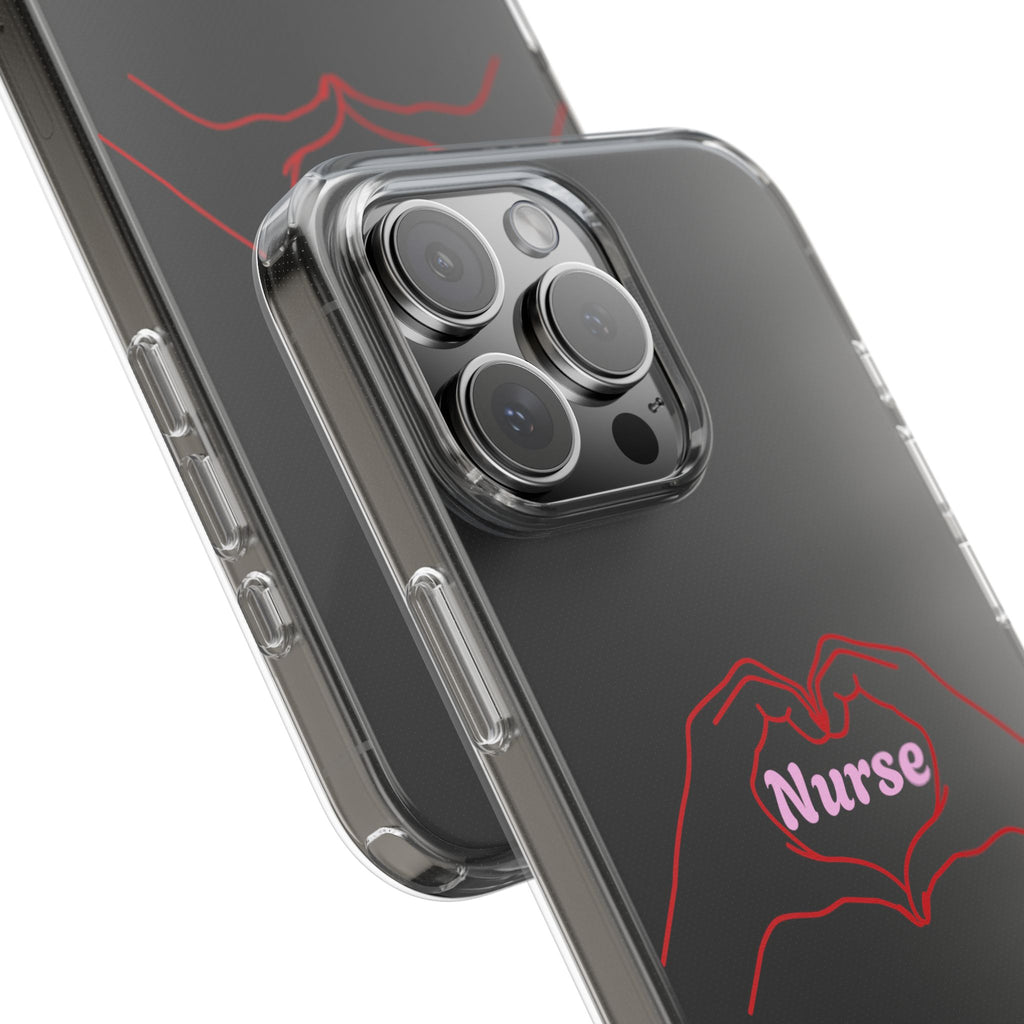 Nurse Heart Hands Clear Impact-Resistant Phone Case