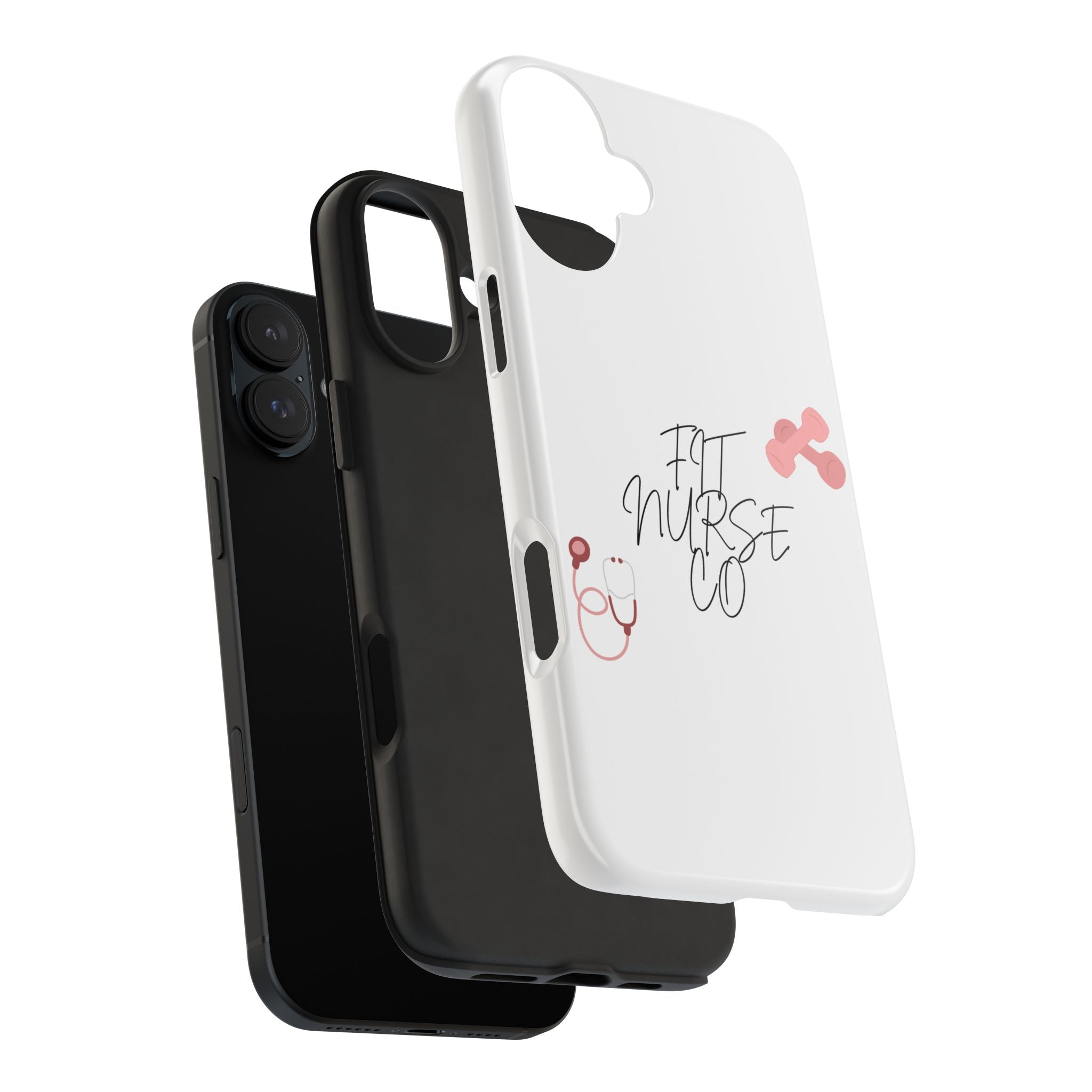 Fit Nurse Co Tough Phone Case — Cute Pink Stethoscope Design for Nurses