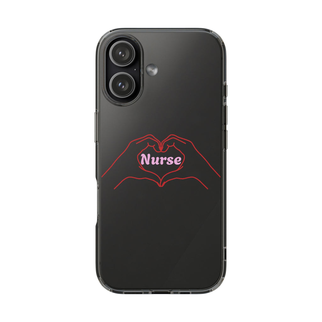 Nurse Heart Hands Clear Impact-Resistant Phone Case