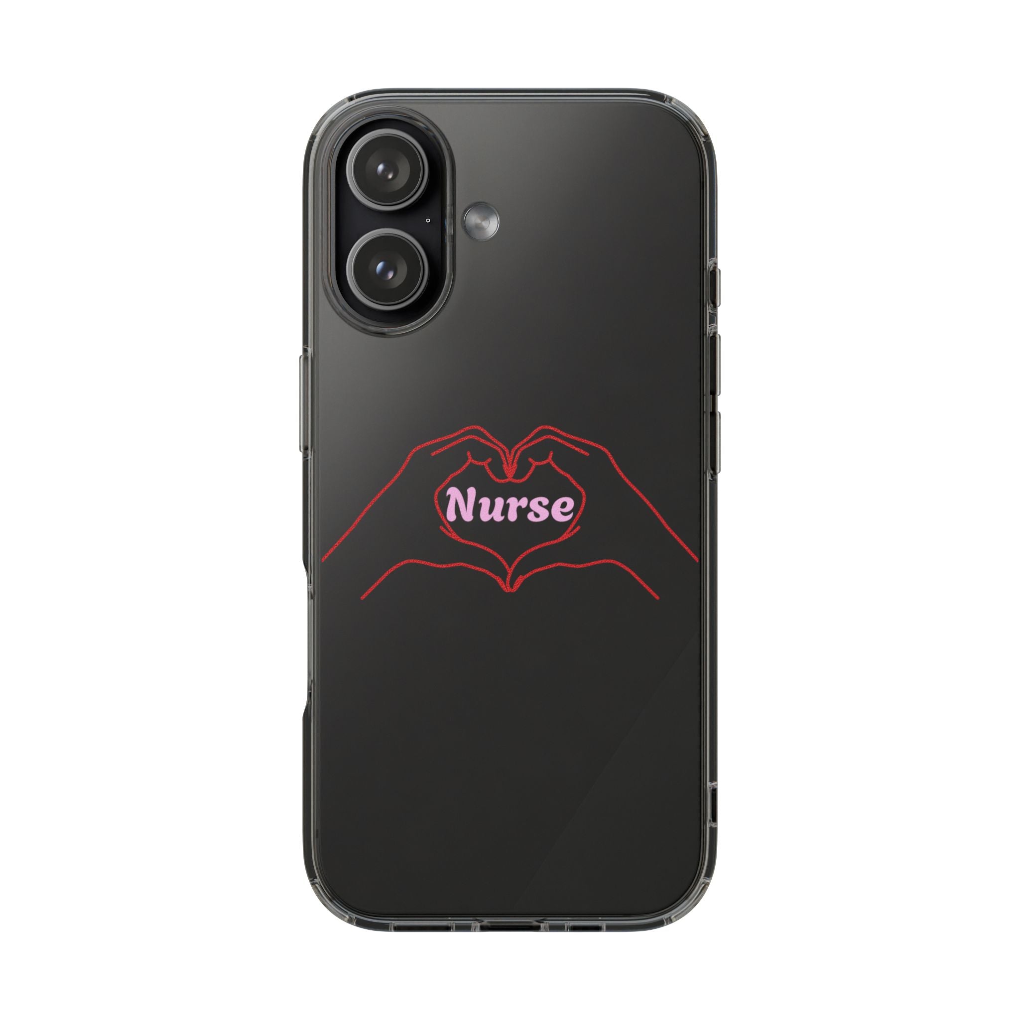 Nurse Heart Hands Clear Impact-Resistant Phone Case