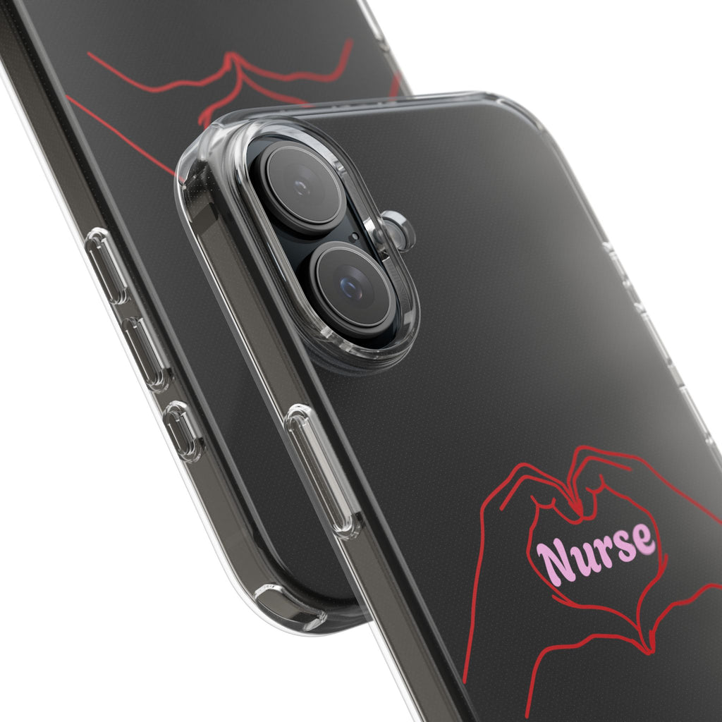 Nurse Heart Hands Clear Impact-Resistant Phone Case