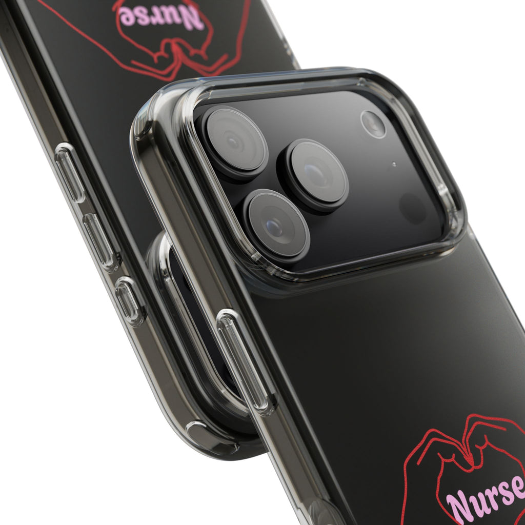 Nurse Heart Hands Clear Impact-Resistant Phone Case