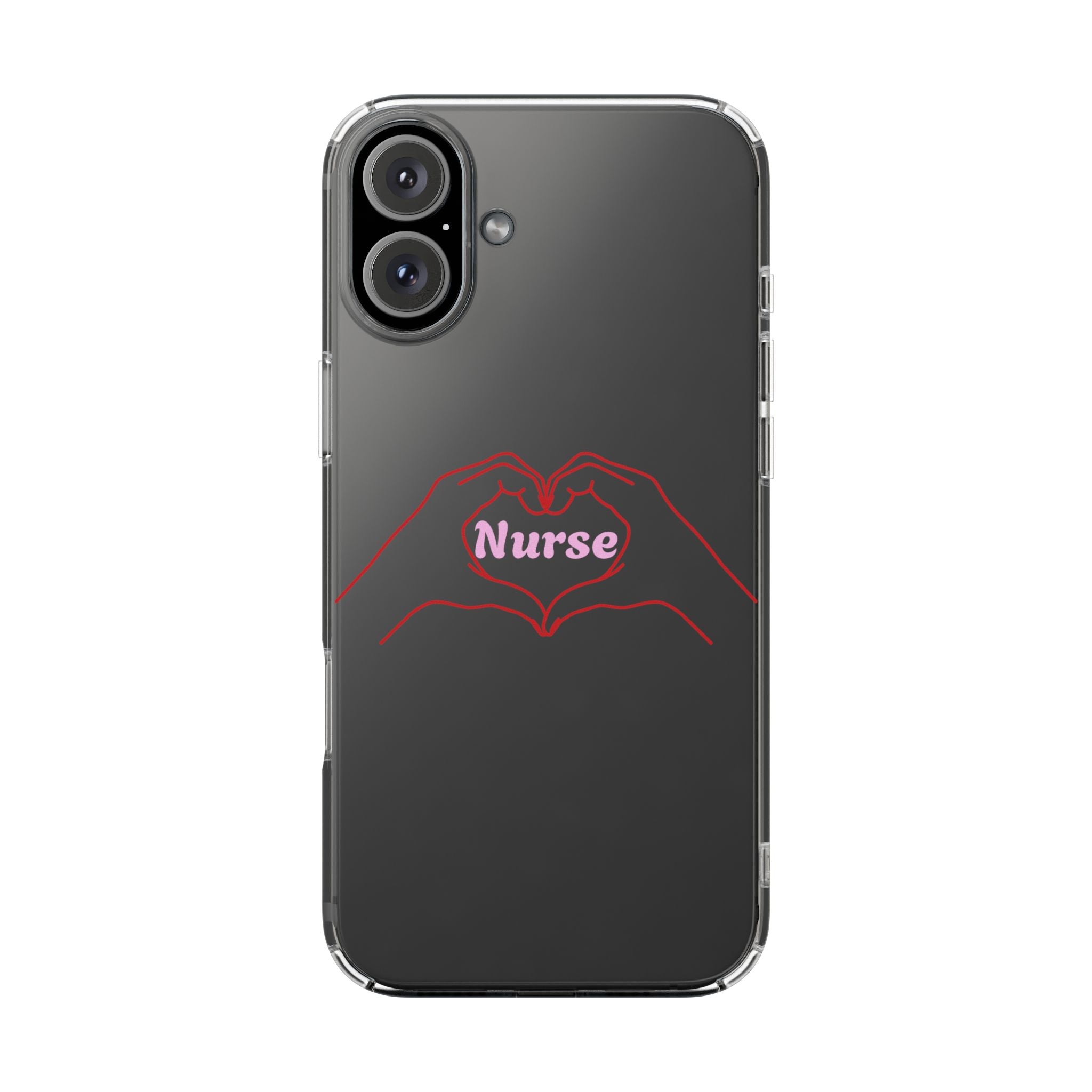 Nurse Heart Hands Clear Impact-Resistant Phone Case