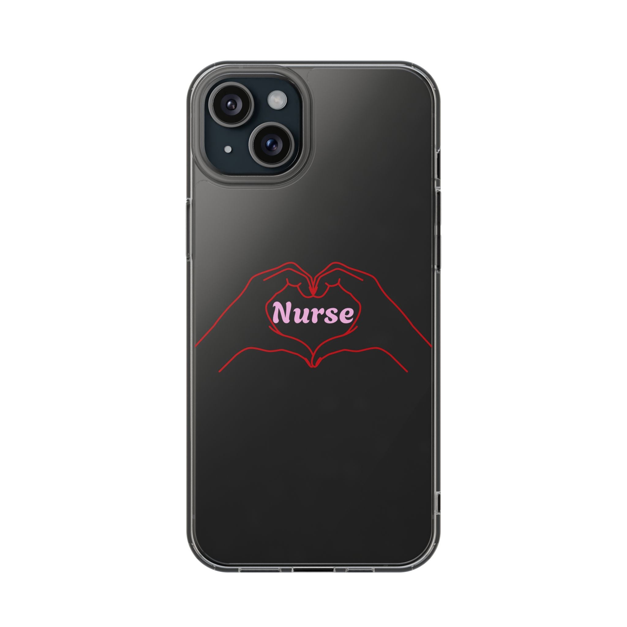 Nurse Heart Hands Clear Impact-Resistant Phone Case