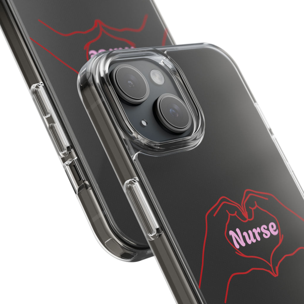 Nurse Heart Hands Clear Impact-Resistant Phone Case