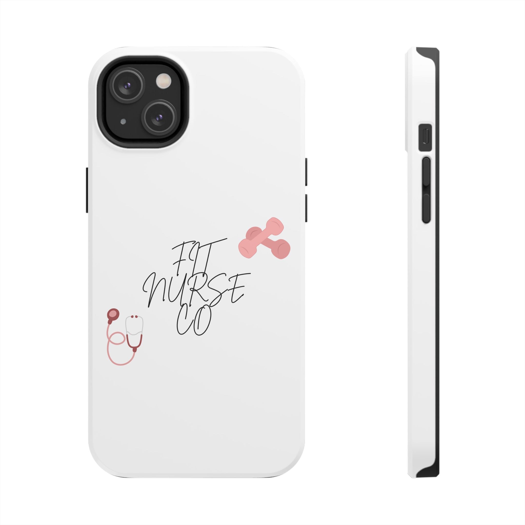 Fit Nurse Co Tough Phone Case — Cute Pink Stethoscope Design for Nurses
