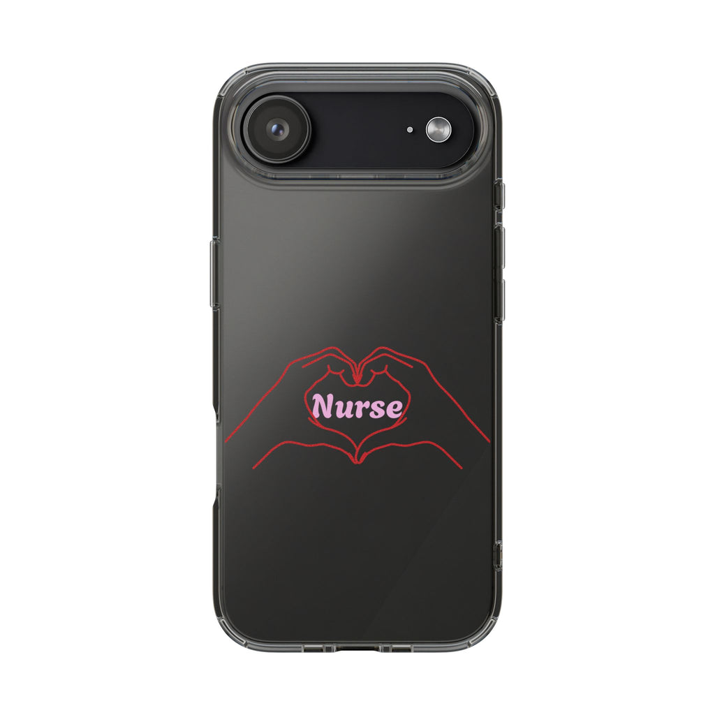 Nurse Heart Hands Clear Impact-Resistant Phone Case