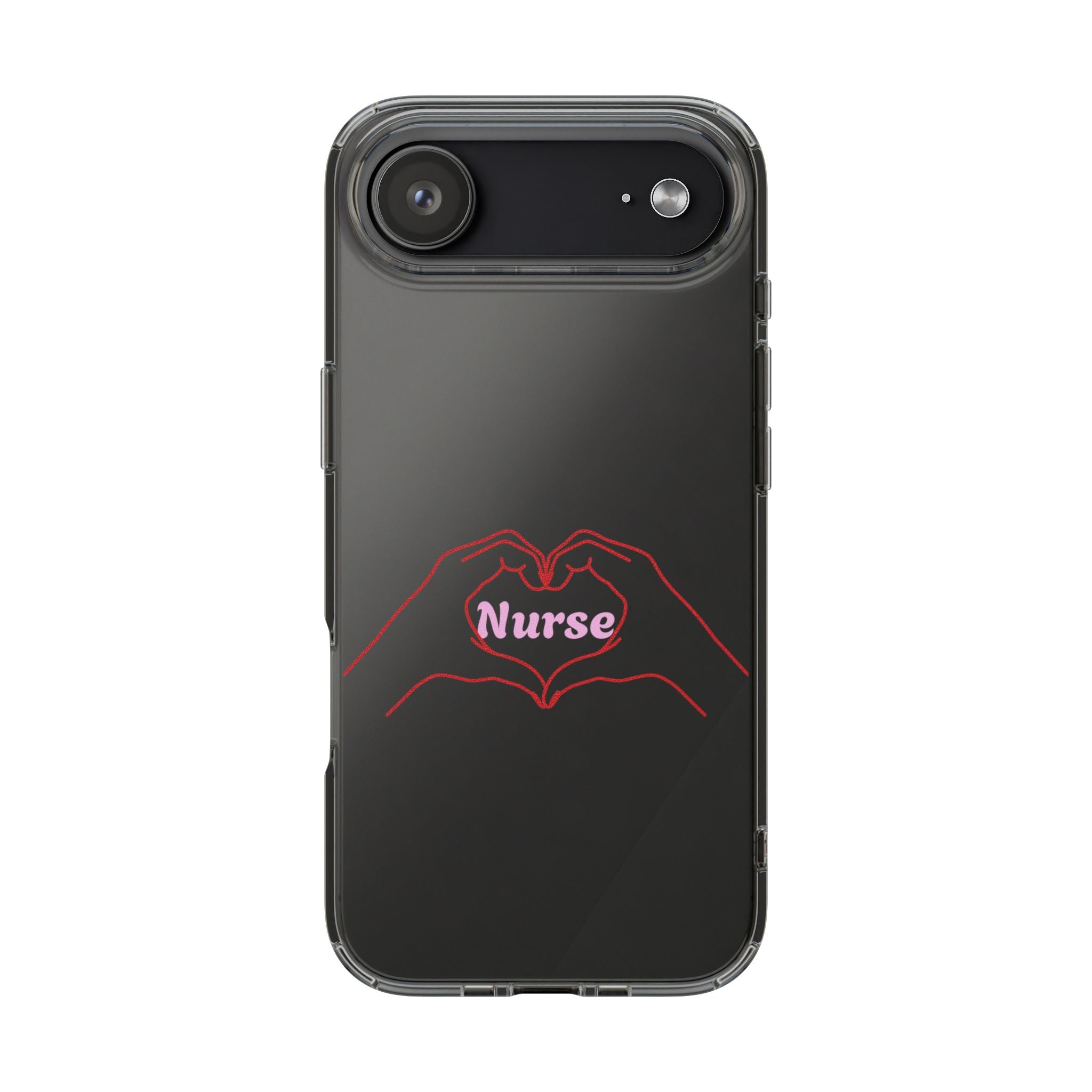 Nurse Heart Hands Clear Impact-Resistant Phone Case