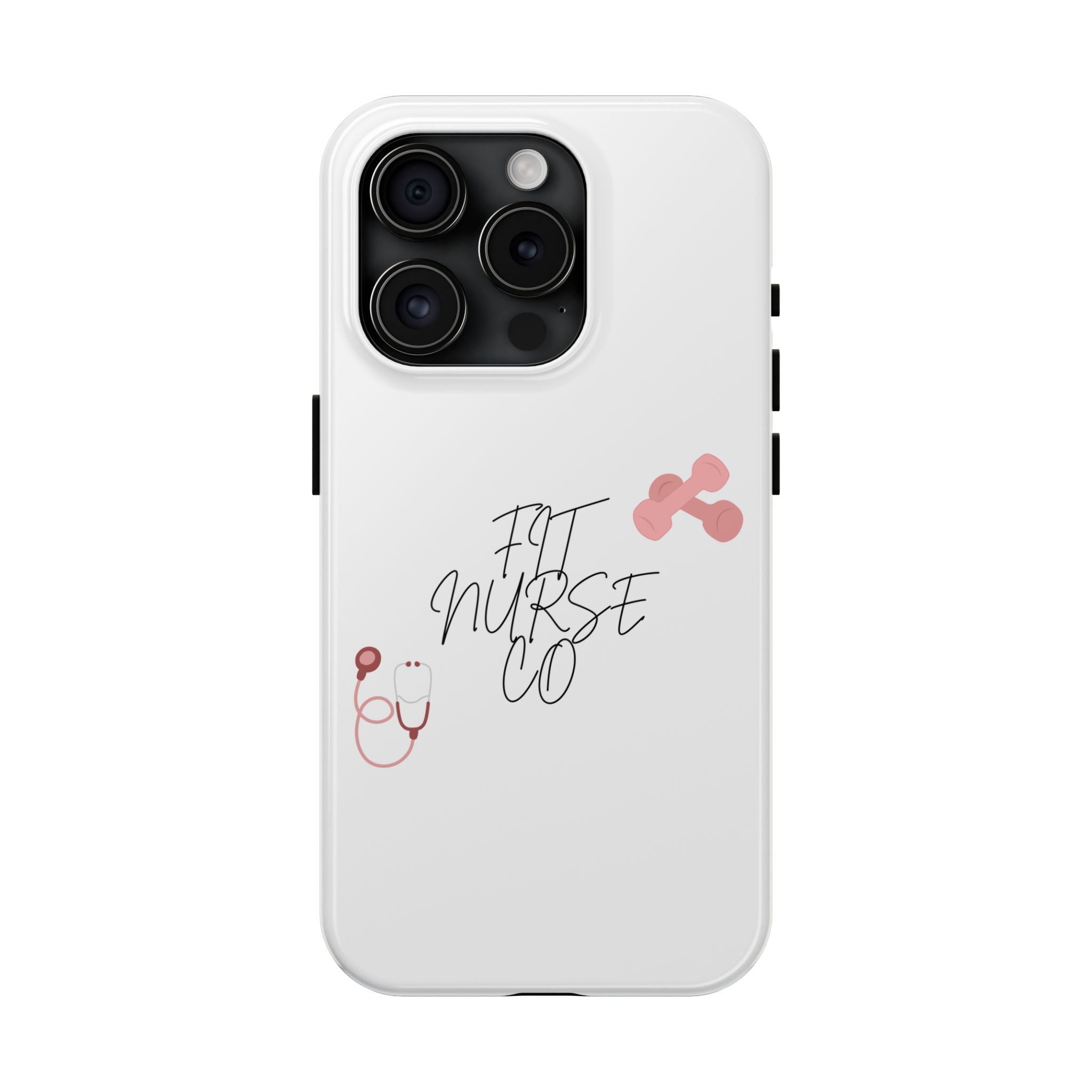 Fit Nurse Co Tough Phone Case — Cute Pink Stethoscope Design for Nurses