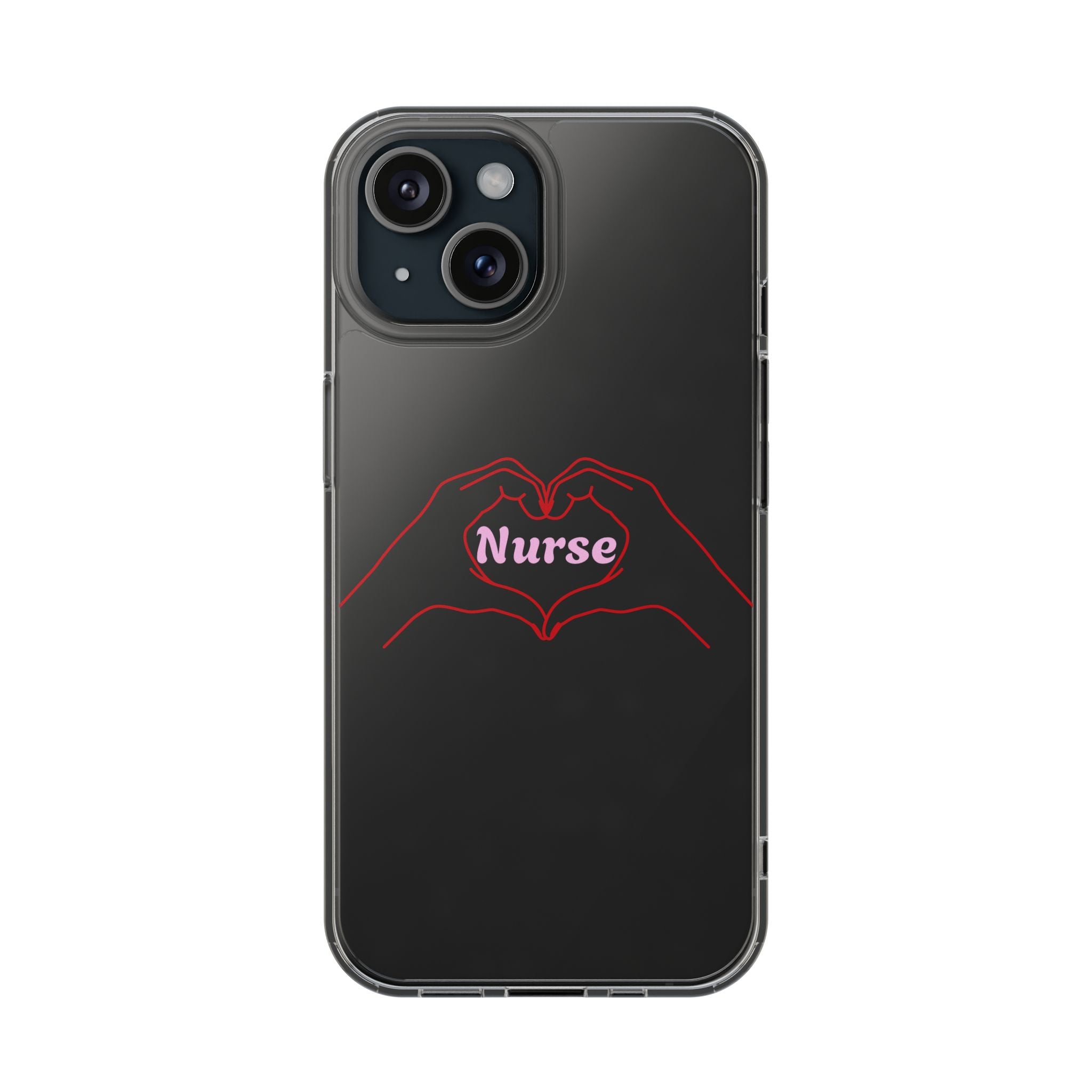 Nurse Heart Hands Clear Impact-Resistant Phone Case
