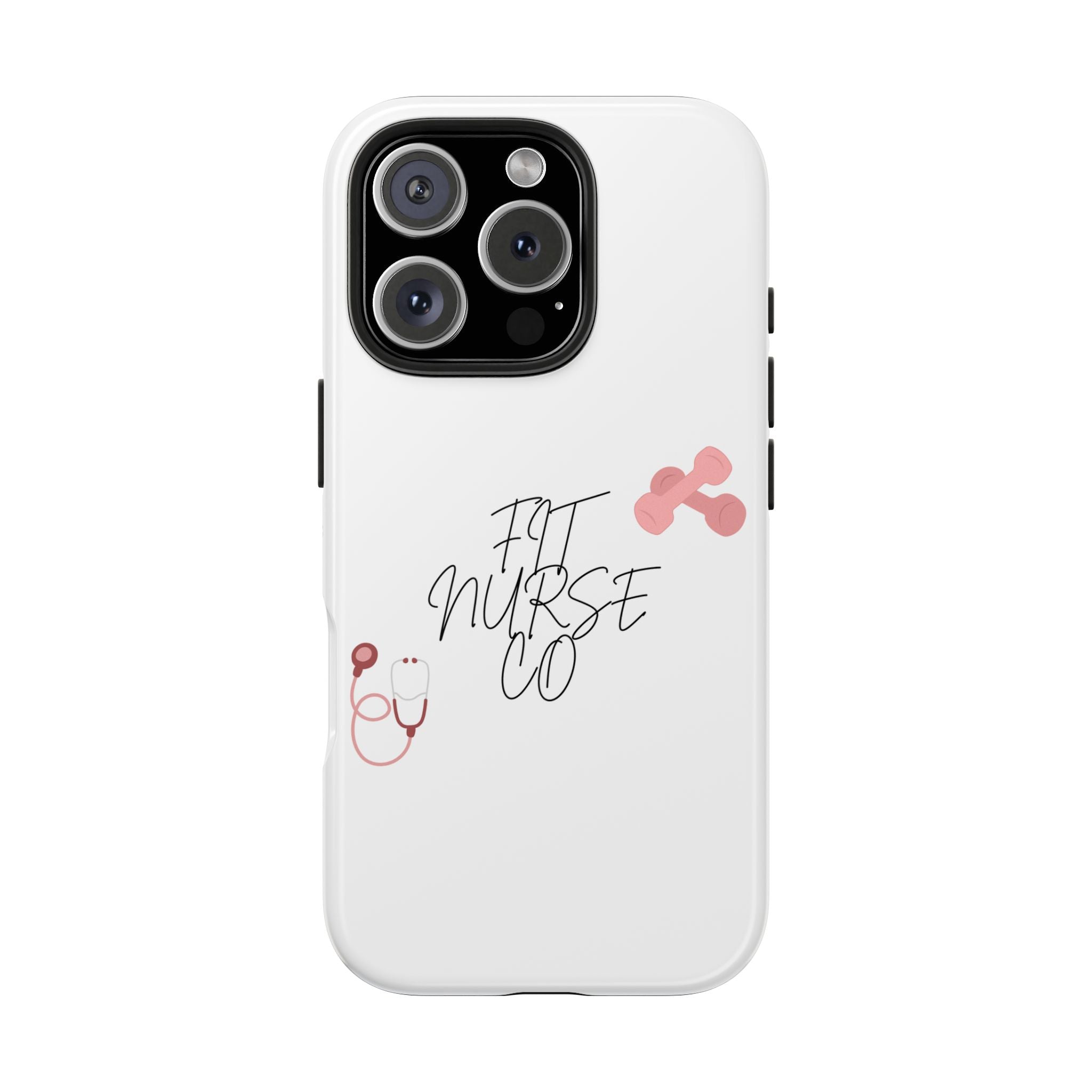 Fit Nurse Co Tough Phone Case — Cute Pink Stethoscope Design for Nurses