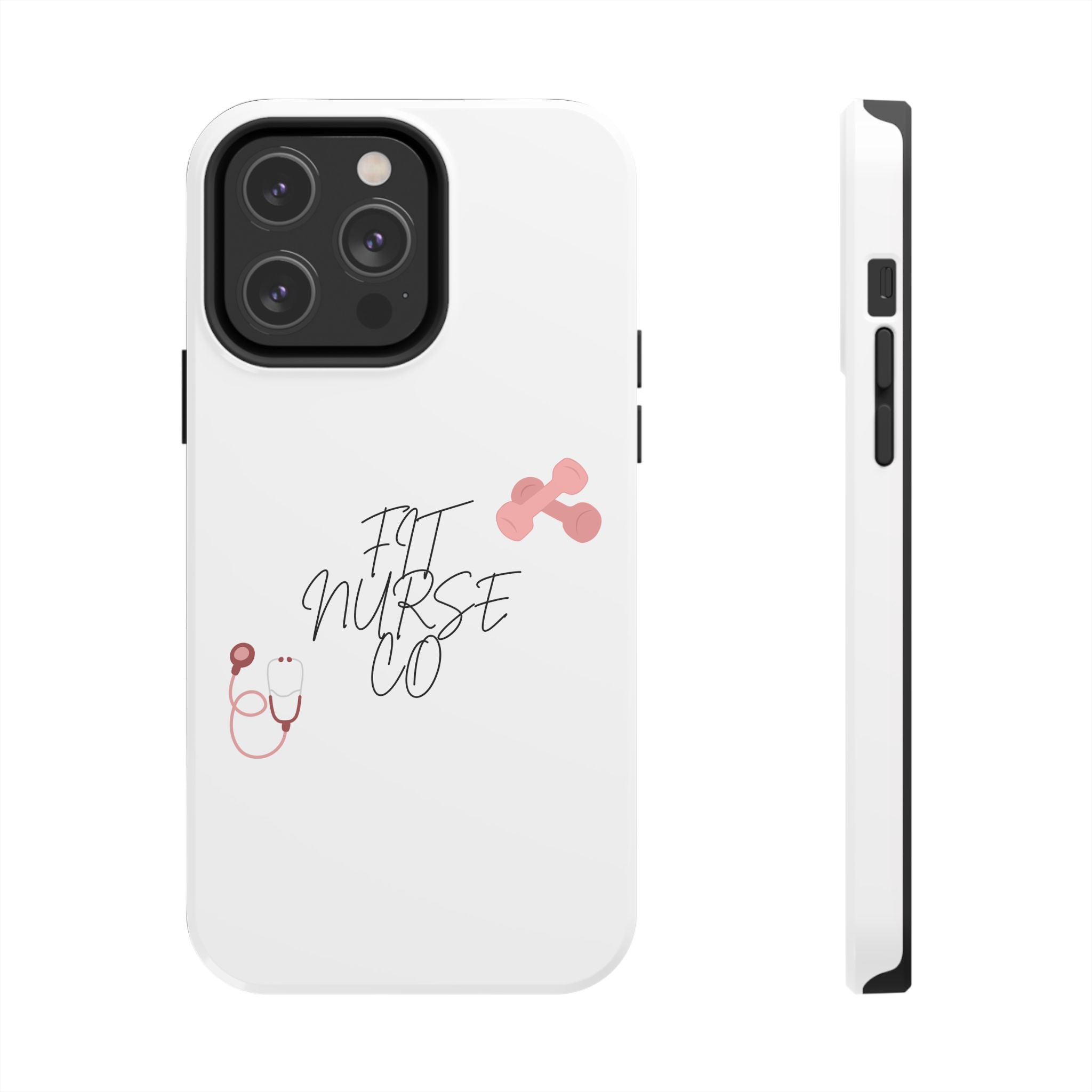 Fit Nurse Co Tough Phone Case — Cute Pink Stethoscope Design for Nurses