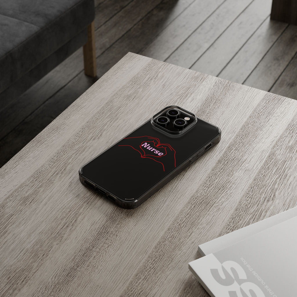 Nurse Heart Hands Clear Impact-Resistant Phone Case