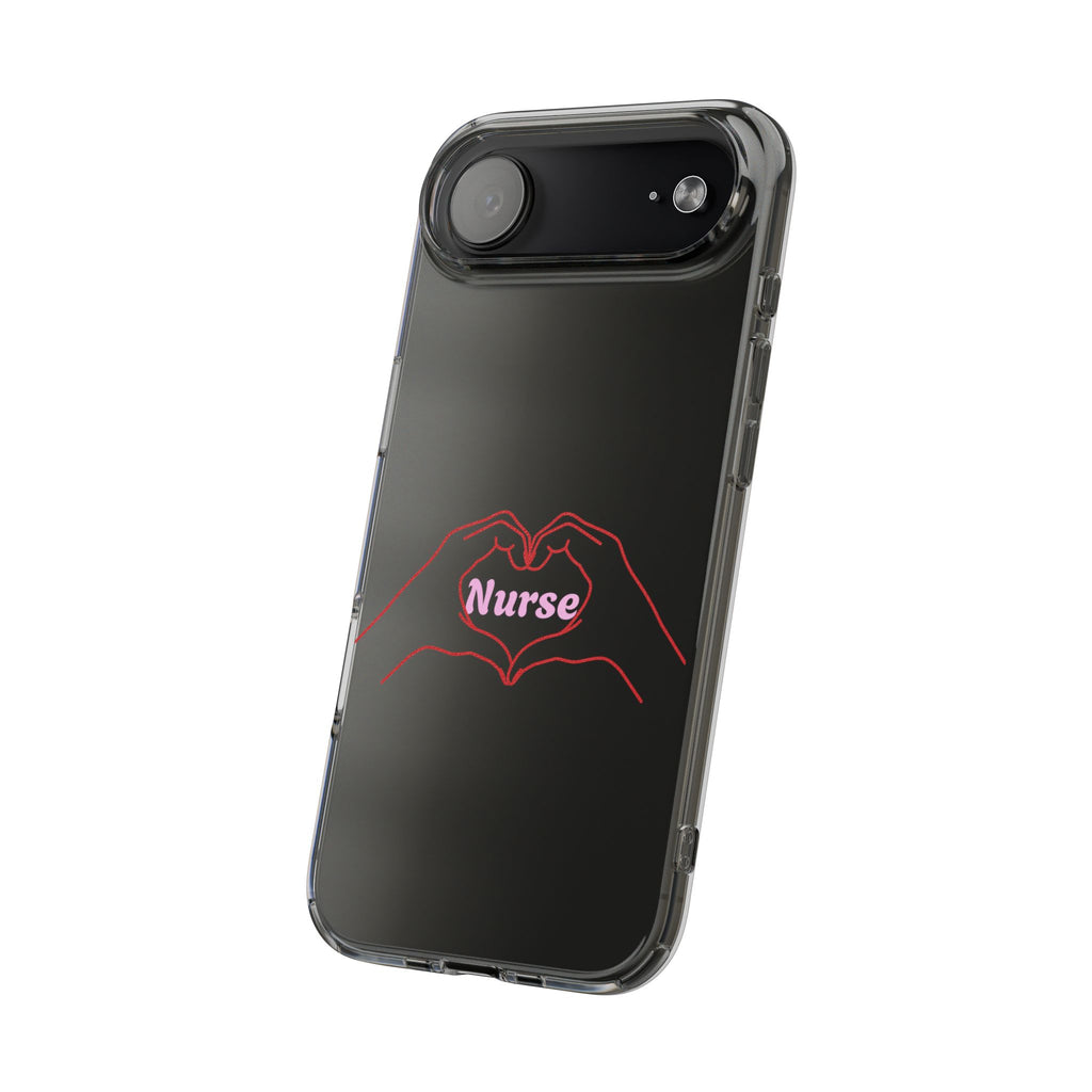 Nurse Heart Hands Clear Impact-Resistant Phone Case