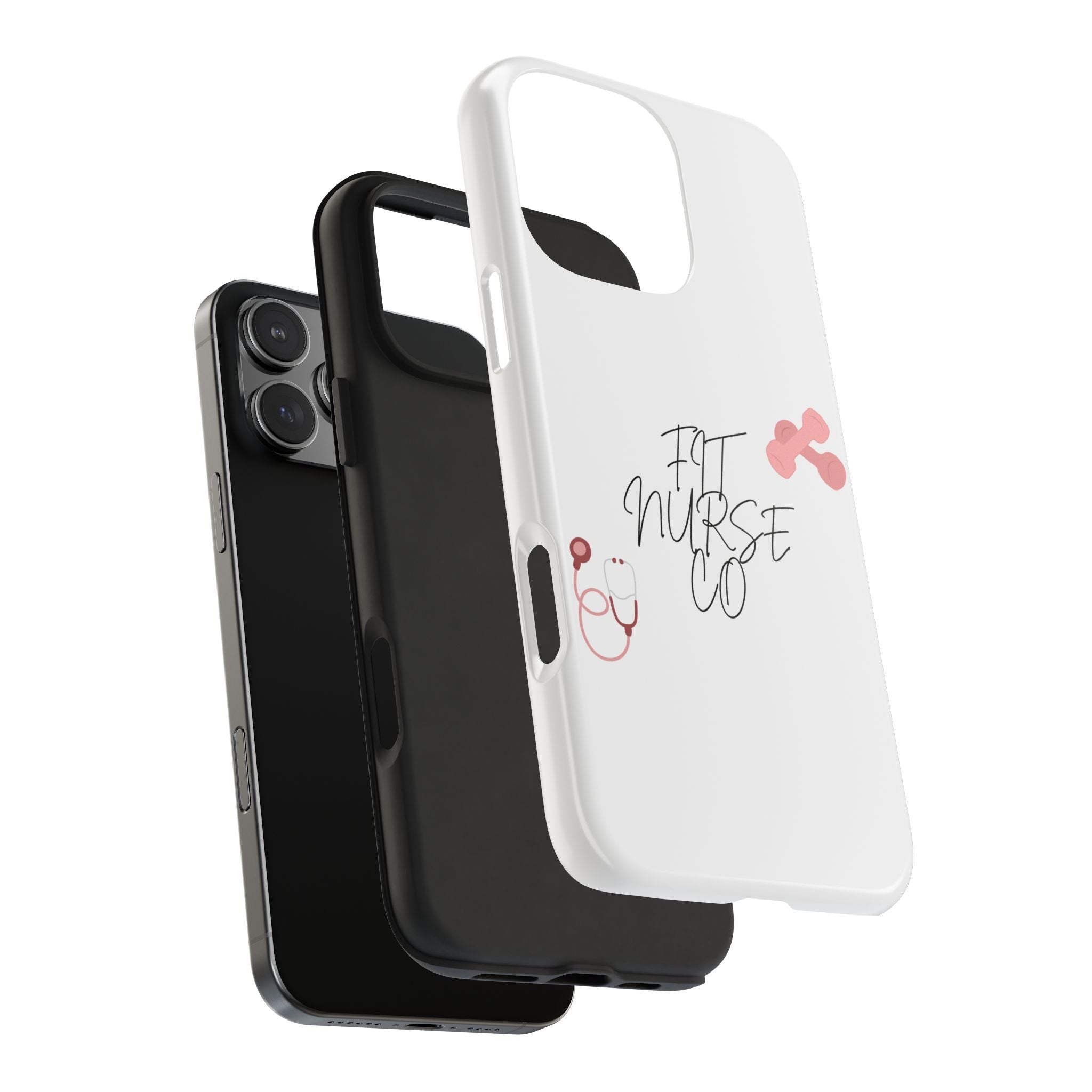 Fit Nurse Co Tough Phone Case — Cute Pink Stethoscope Design for Nurses