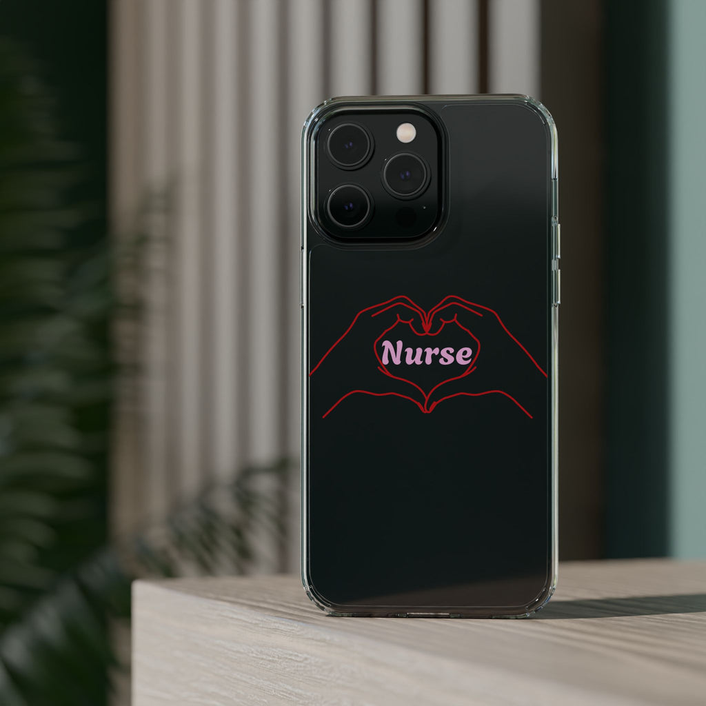 Nurse Heart Hands Clear Impact-Resistant Phone Case