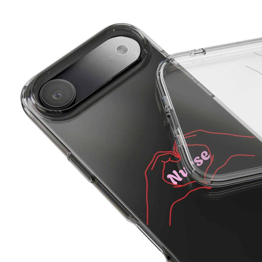 Nurse Heart Hands Clear Impact-Resistant Phone Case