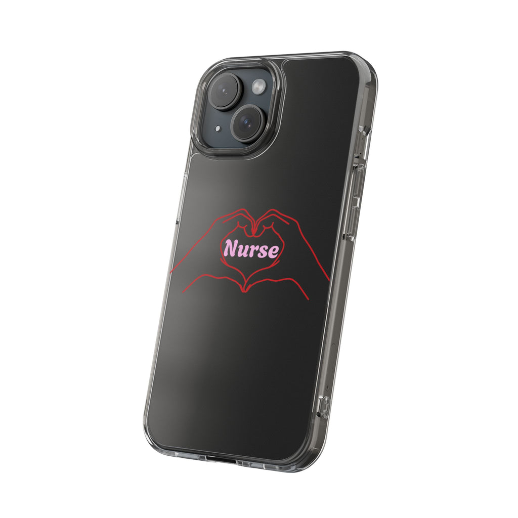 Nurse Heart Hands Clear Impact-Resistant Phone Case