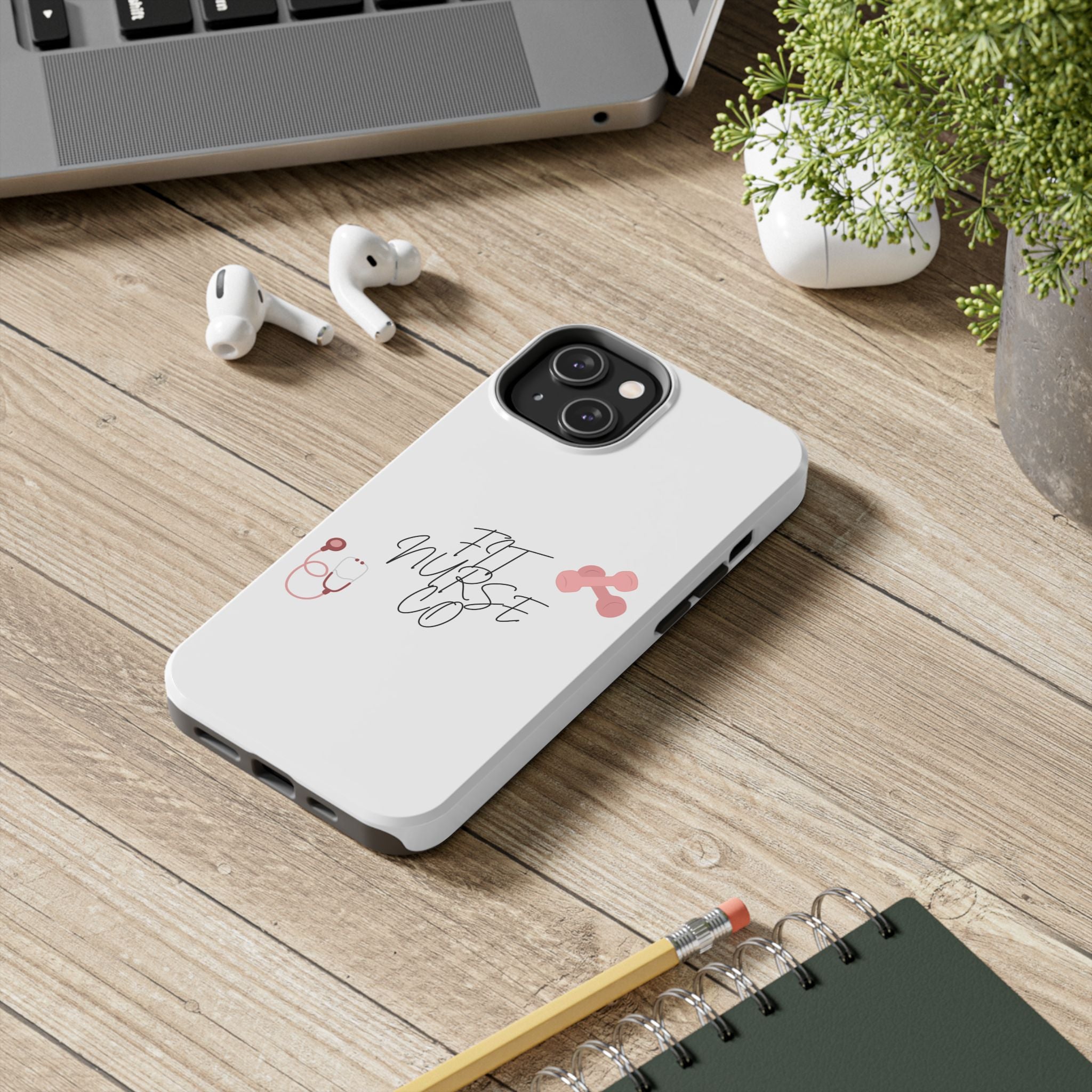 Fit Nurse Co Tough Phone Case — Cute Pink Stethoscope Design for Nurses