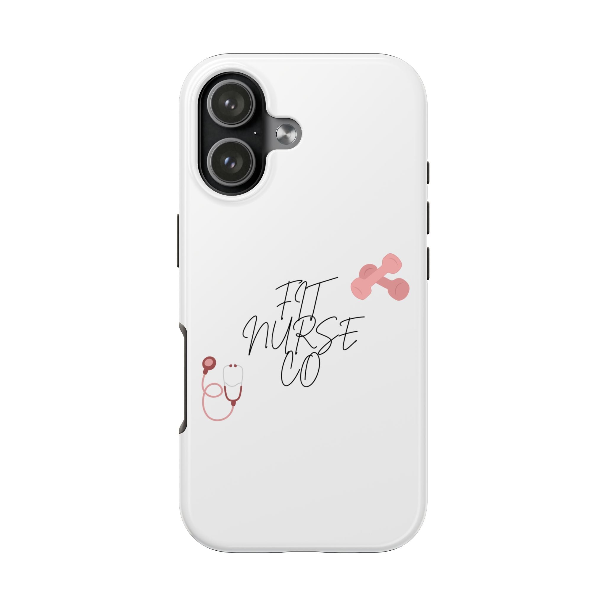 Fit Nurse Co Tough Phone Case — Cute Pink Stethoscope Design for Nurses