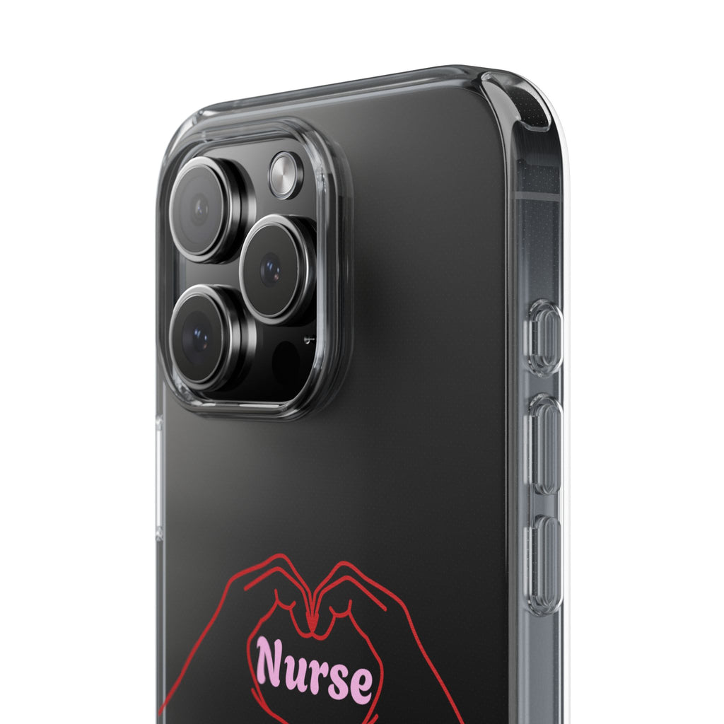 Nurse Heart Hands Clear Impact-Resistant Phone Case