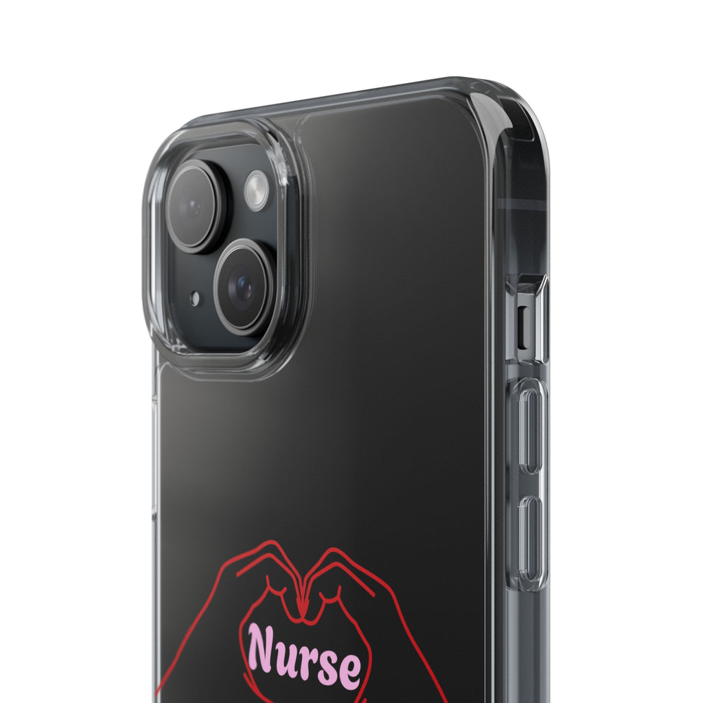 Nurse Heart Hands Clear Impact-Resistant Phone Case