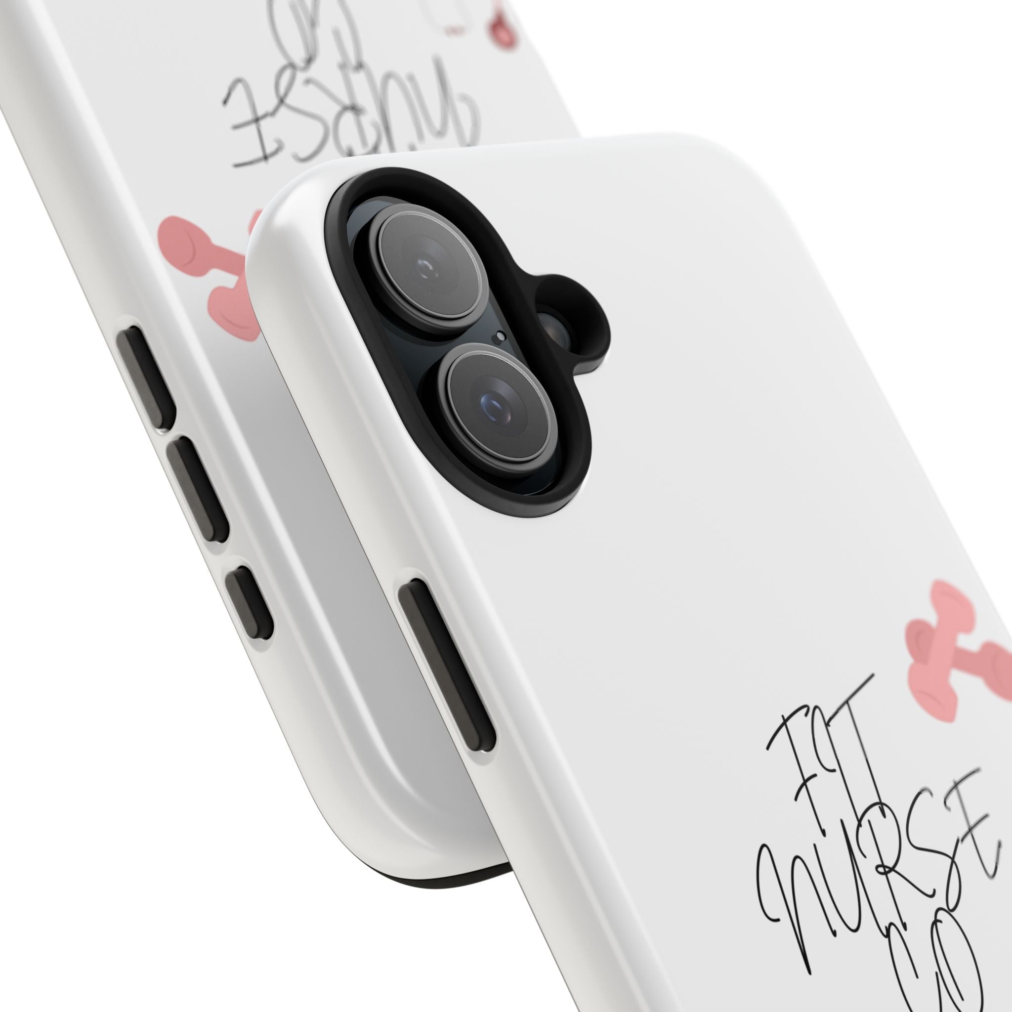 Fit Nurse Co Tough Phone Case — Cute Pink Stethoscope Design for Nurses