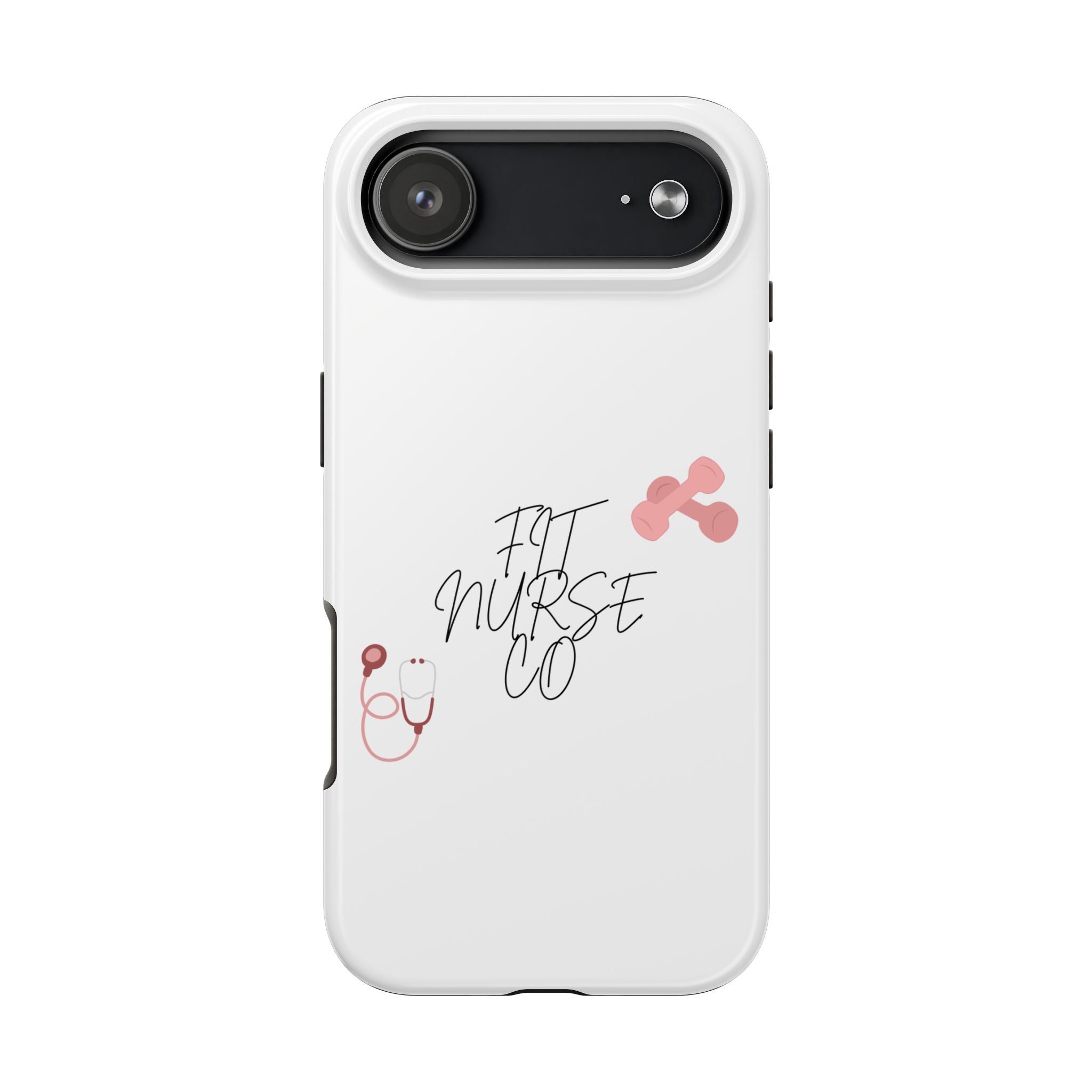 Fit Nurse Co Tough Phone Case — Cute Pink Stethoscope Design for Nurses