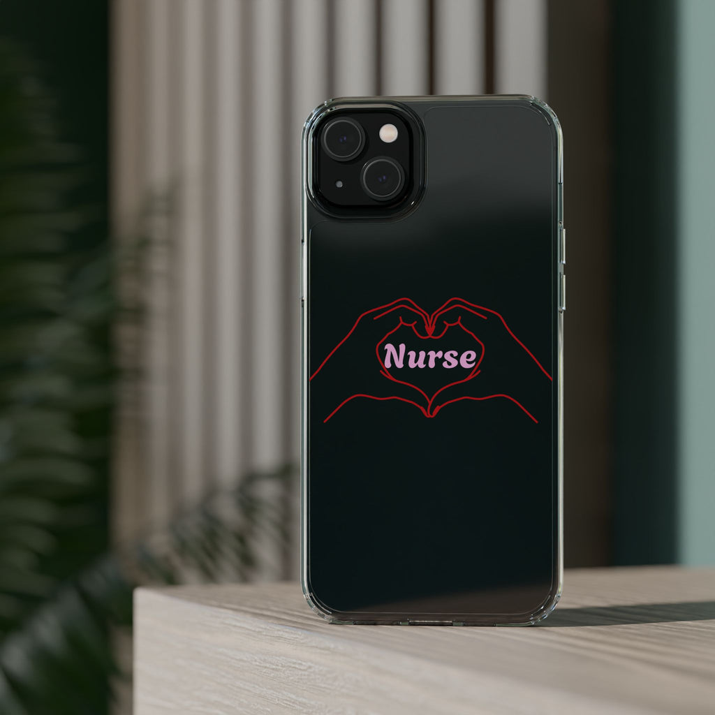 Nurse Heart Hands Clear Impact-Resistant Phone Case