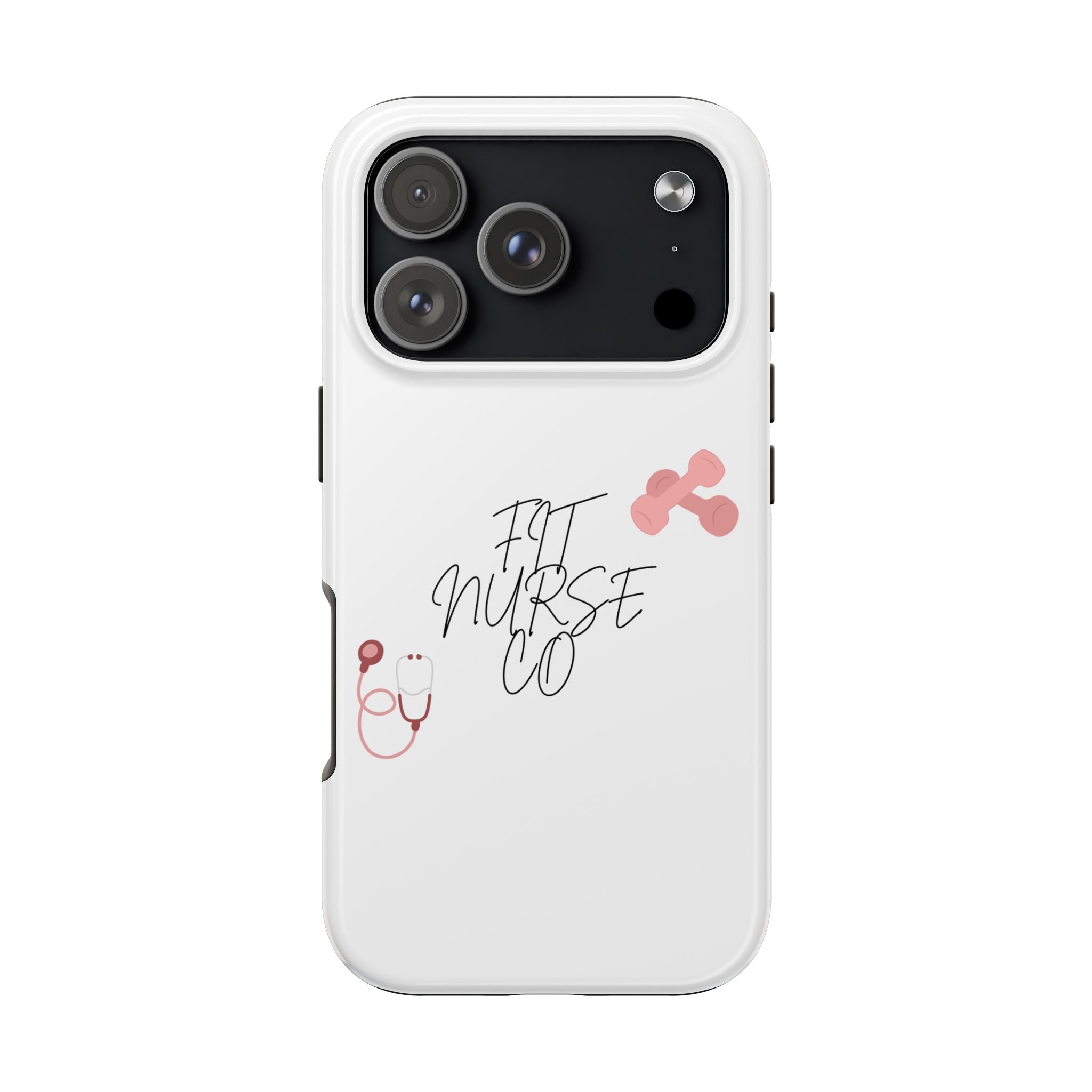 Fit Nurse Co Tough Phone Case — Cute Pink Stethoscope Design for Nurses