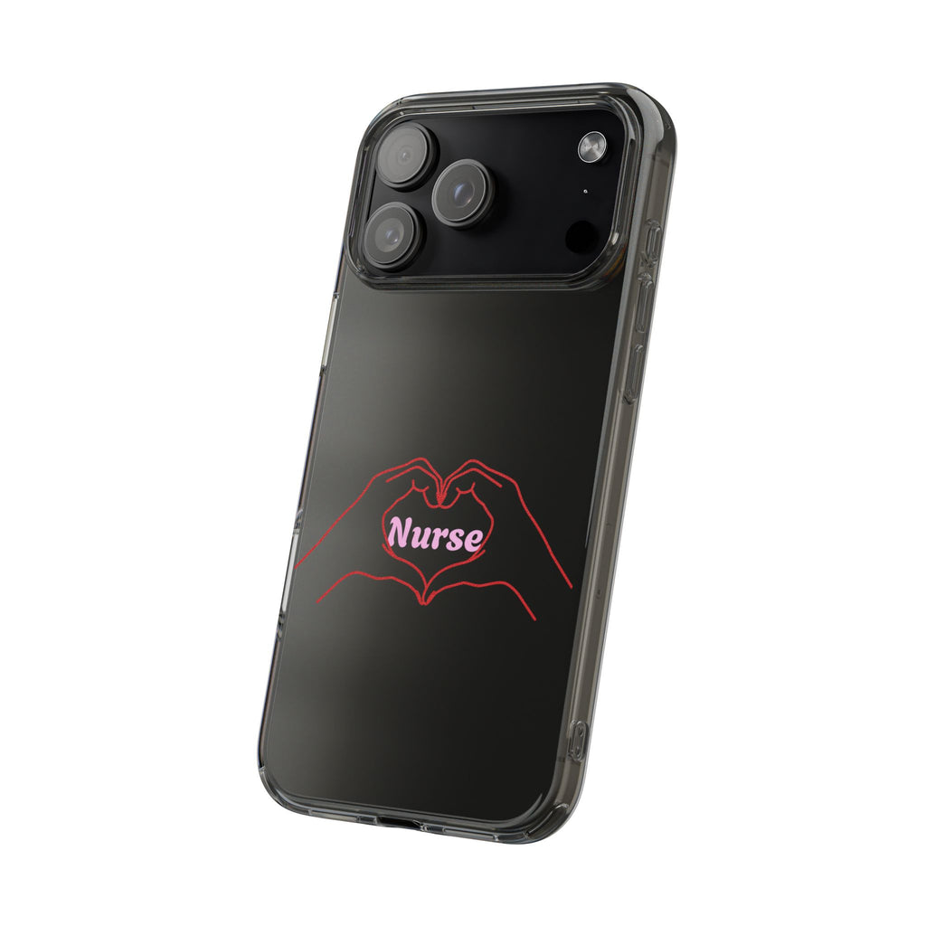 Nurse Heart Hands Clear Impact-Resistant Phone Case