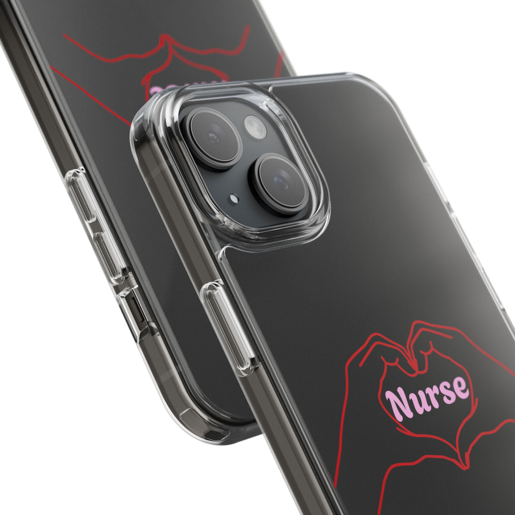 Nurse Heart Hands Clear Impact-Resistant Phone Case