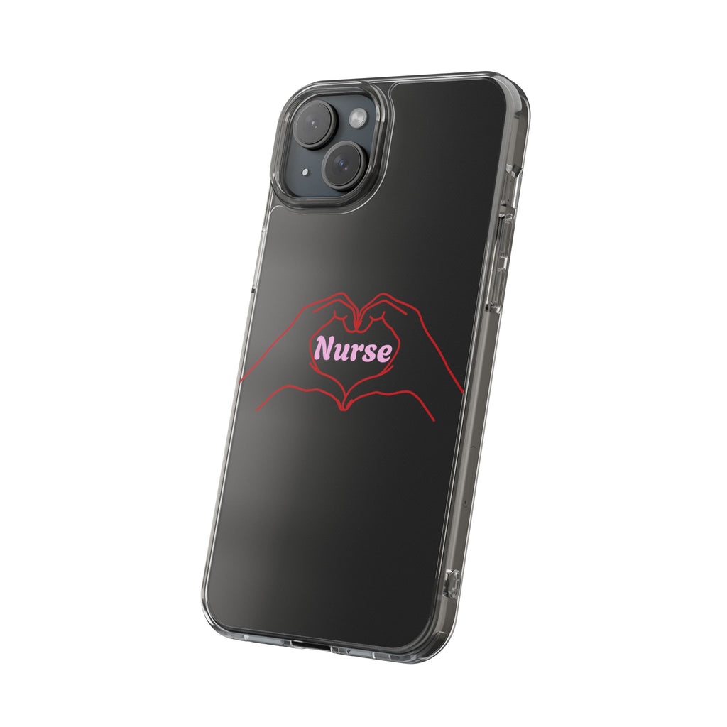 Nurse Heart Hands Clear Impact-Resistant Phone Case