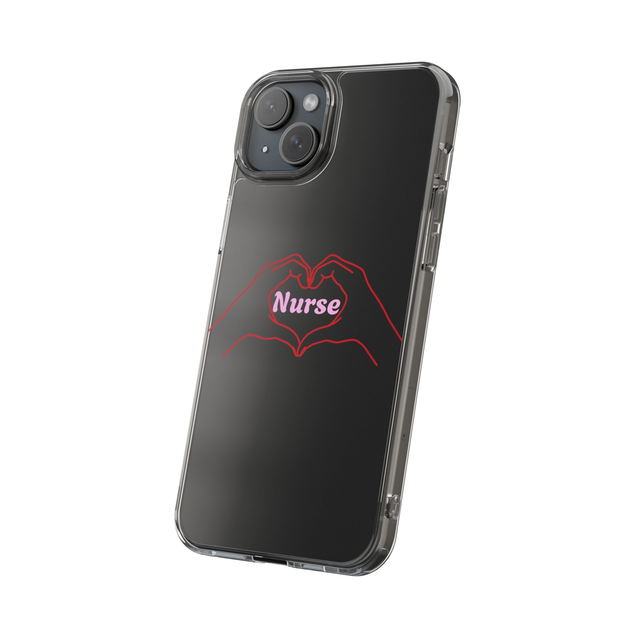 Nurse Heart Hands Clear Impact-Resistant Phone Case