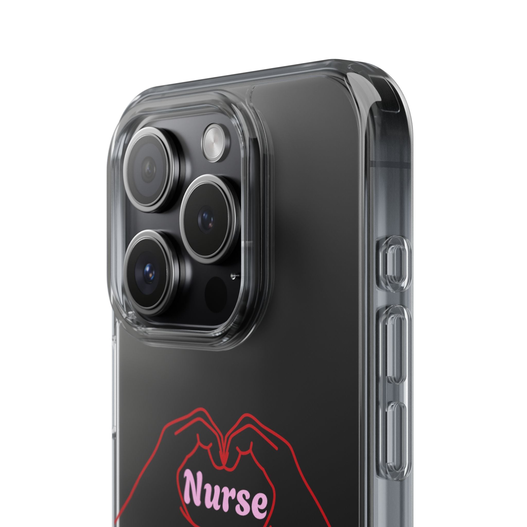 Nurse Heart Hands Clear Impact-Resistant Phone Case