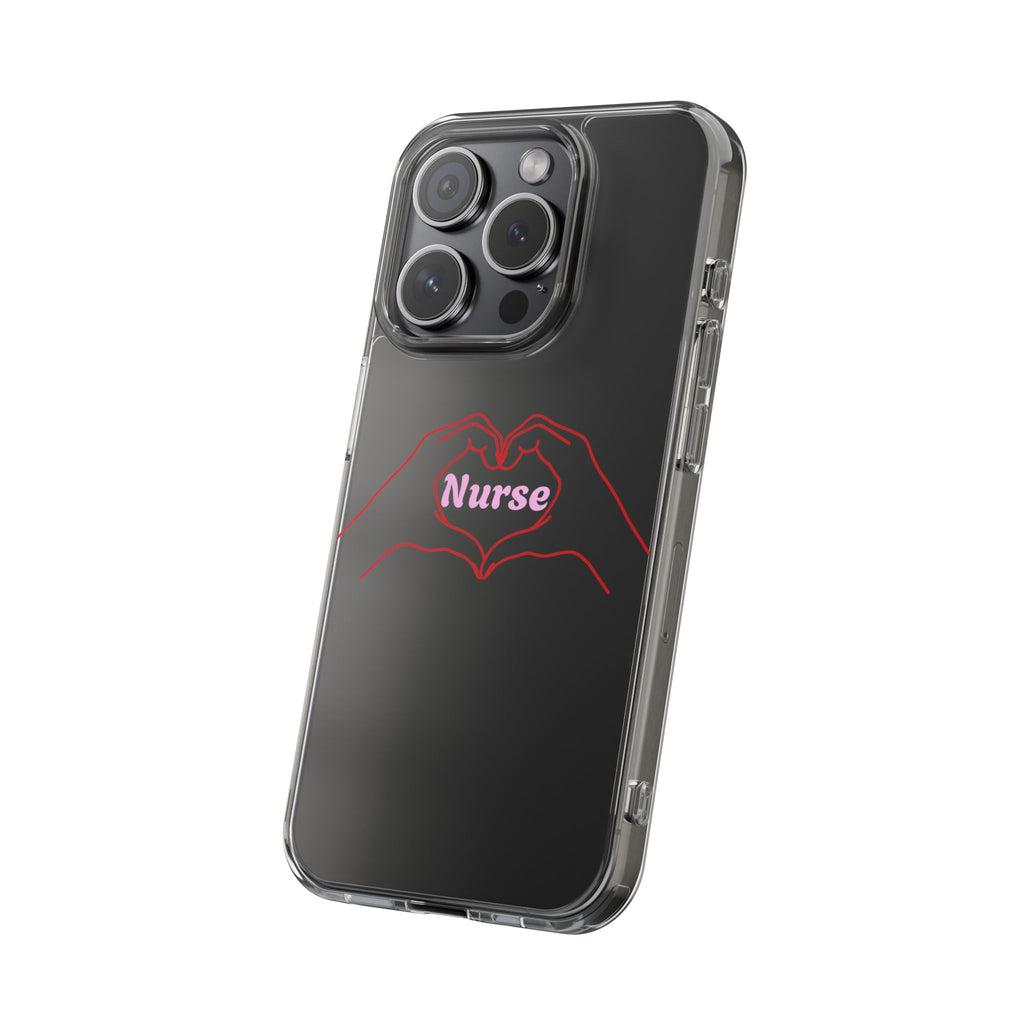 Nurse Heart Hands Clear Impact-Resistant Phone Case