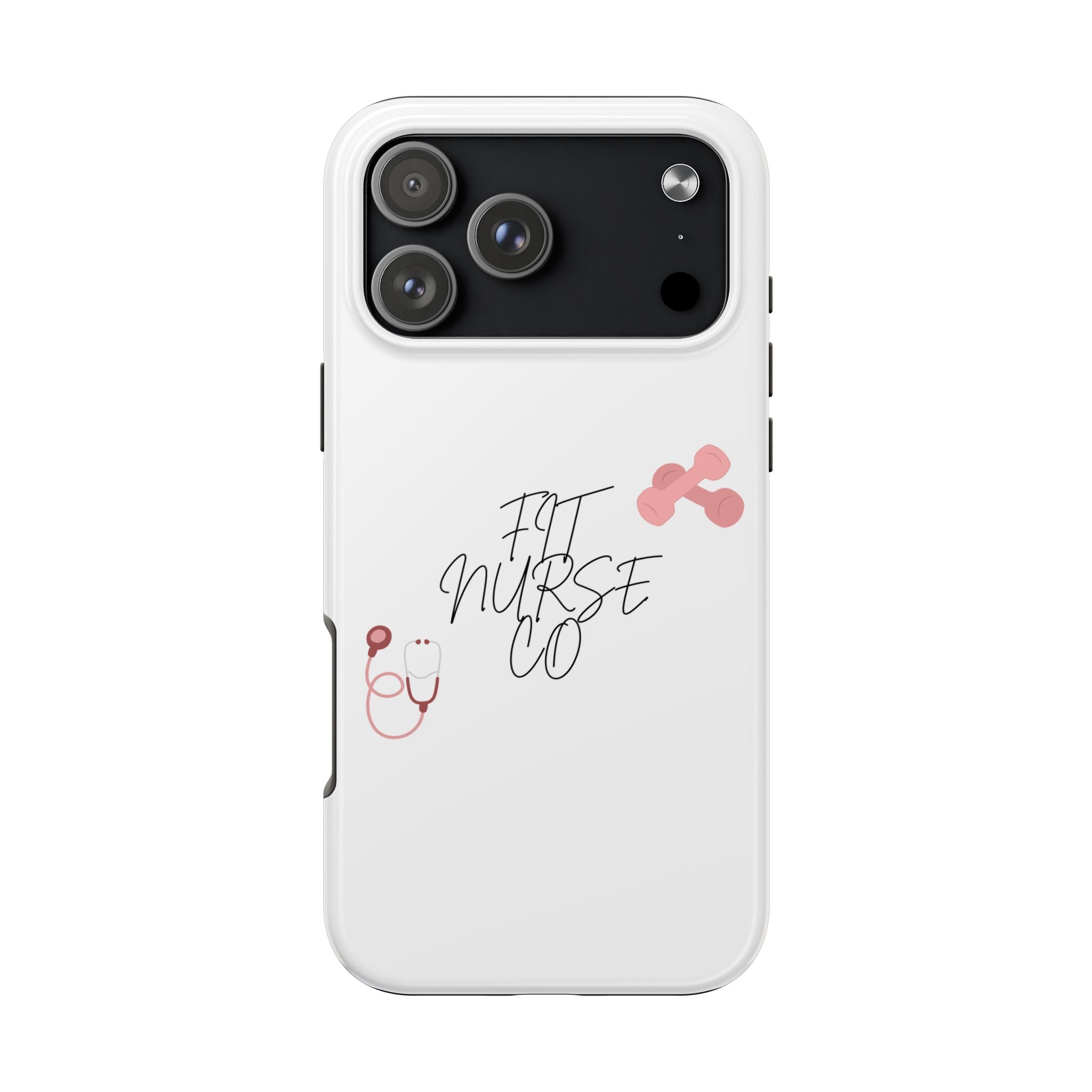 Fit Nurse Co Tough Phone Case — Cute Pink Stethoscope Design for Nurses